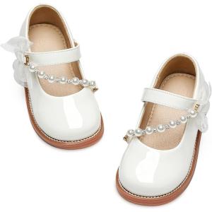 Kiderence Toddler Little Girl Mary Jane Dress Shoes School Oxford for Girls Flats(Ck507 White)