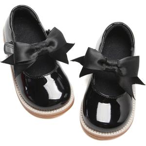 Kiderence Toddler Little Girl Mary Jane Dress Shoes School Oxford for Girls Flats(F637 Black)