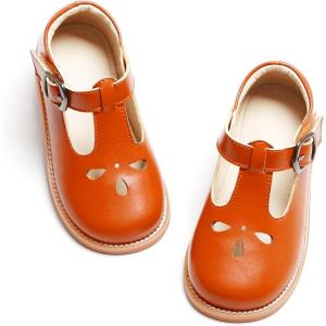 Kiderence Toddler Little Girls Mary Jane Dress Shoes School Oxford for Flats(C X01 Brown)