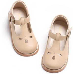 Kiderence Toddler Little Girls Mary Jane Dress Shoes School Oxford for Flats(C X01 Nude)