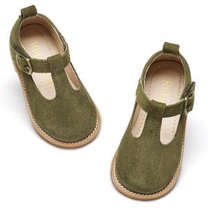 Kiderence Toddler Little Girls Mary Jane Dress Shoes School Oxford for Flats(F655 Green)