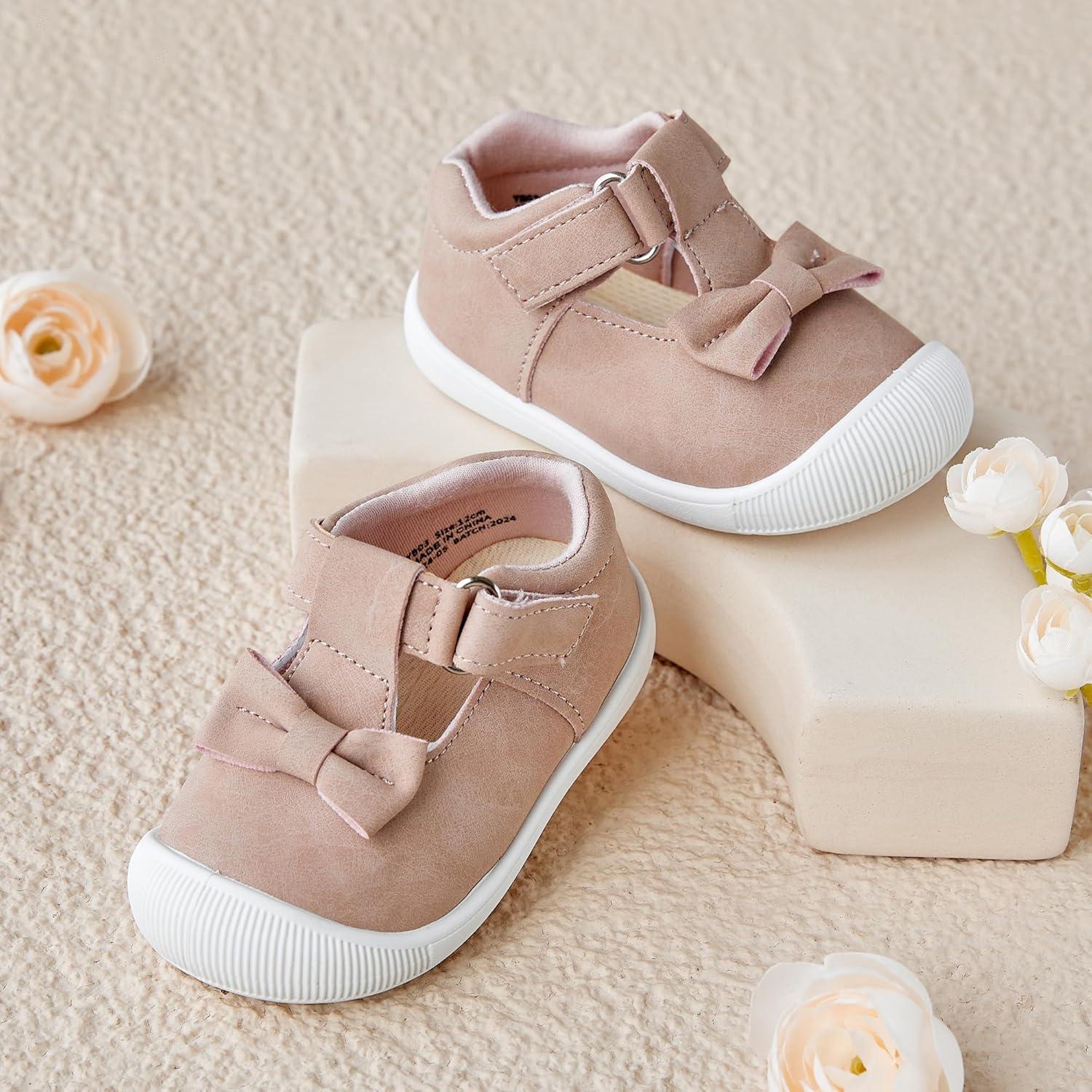 imageKiderence Baby Girls Prewalker Mary Jane Flats Bowknot Princess Dress Shoes InfantToddlerCyb03 Pink