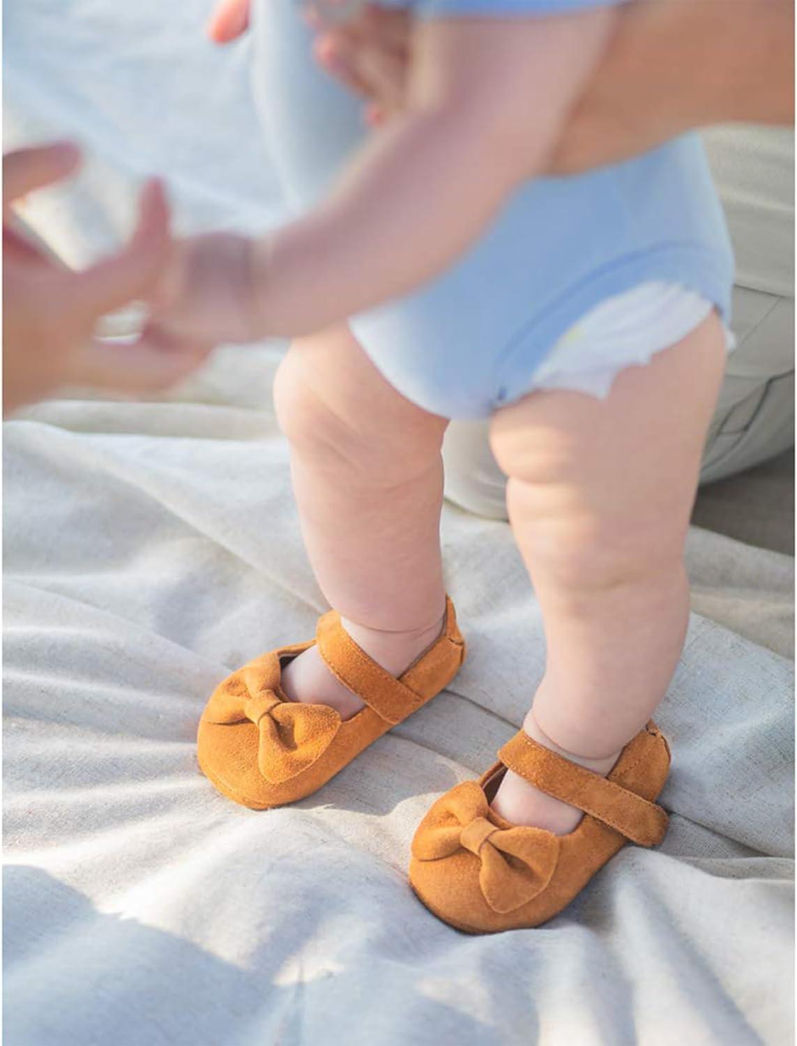 imageKiderence Baby Girls Prewalker Mary Jane Flats Bowknot Princess Dress Shoes InfantToddlerF6612 Brown