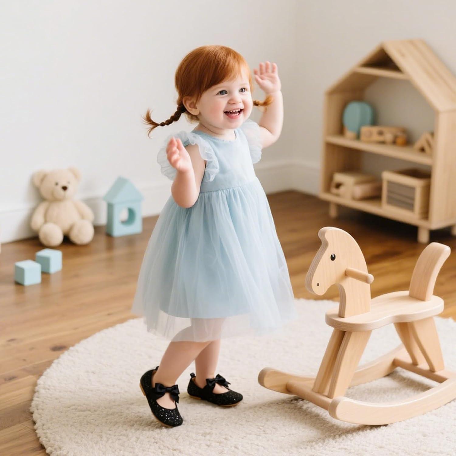 imageKiderence Baby Girls Prewalker Mary Jane Flats Bowknot Princess Dress Shoes InfantToddlerF6681 Black