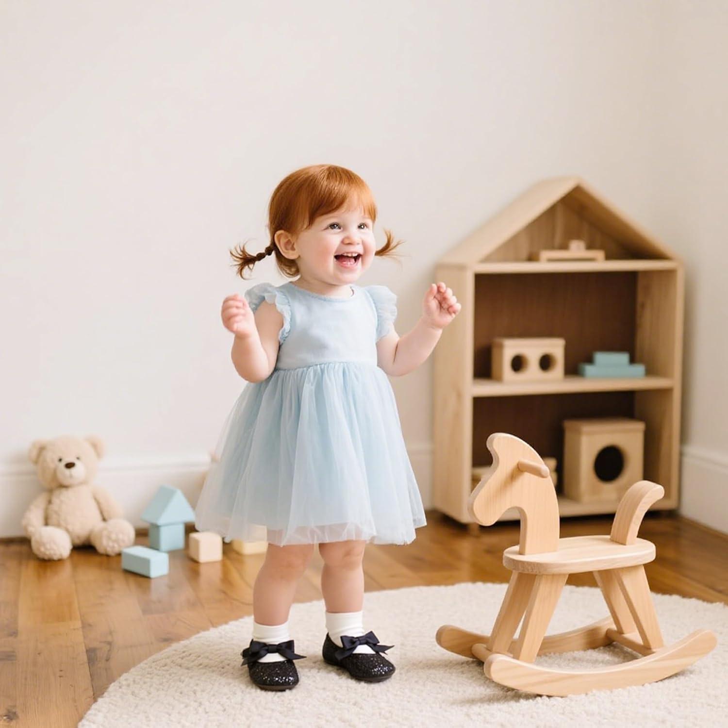 imageKiderence Baby Girls Prewalker Mary Jane Flats Bowknot Princess Dress Shoes InfantToddlerF6681 Black