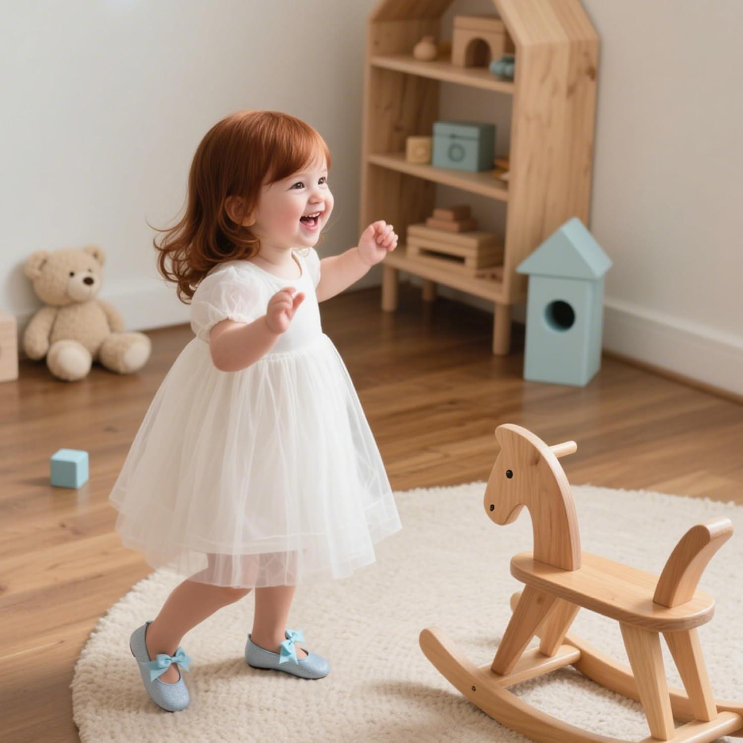 imageKiderence Baby Girls Prewalker Mary Jane Flats Bowknot Princess Dress Shoes InfantToddlerF6681 Blue