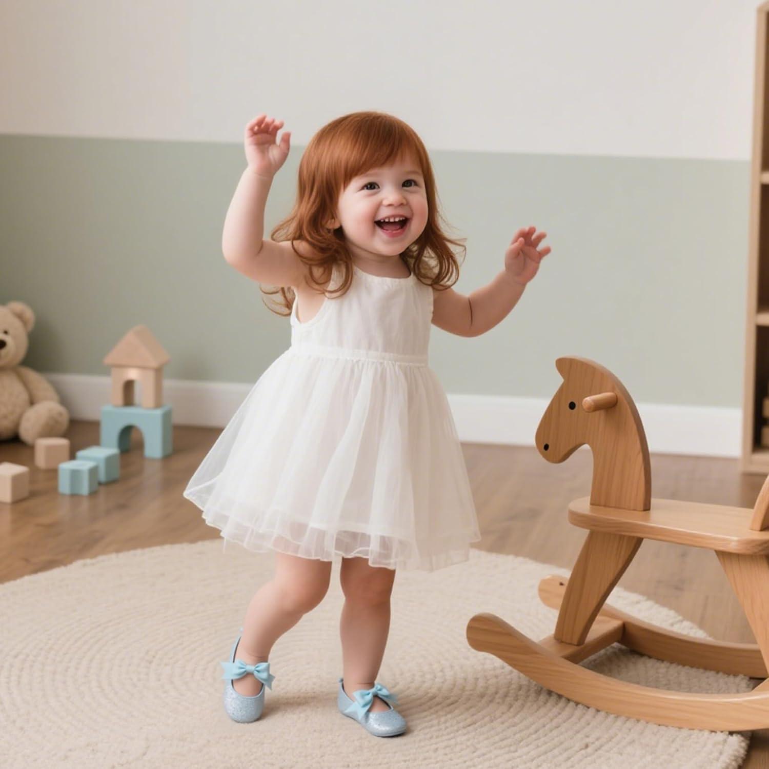 imageKiderence Baby Girls Prewalker Mary Jane Flats Bowknot Princess Dress Shoes InfantToddlerF6681 Blue