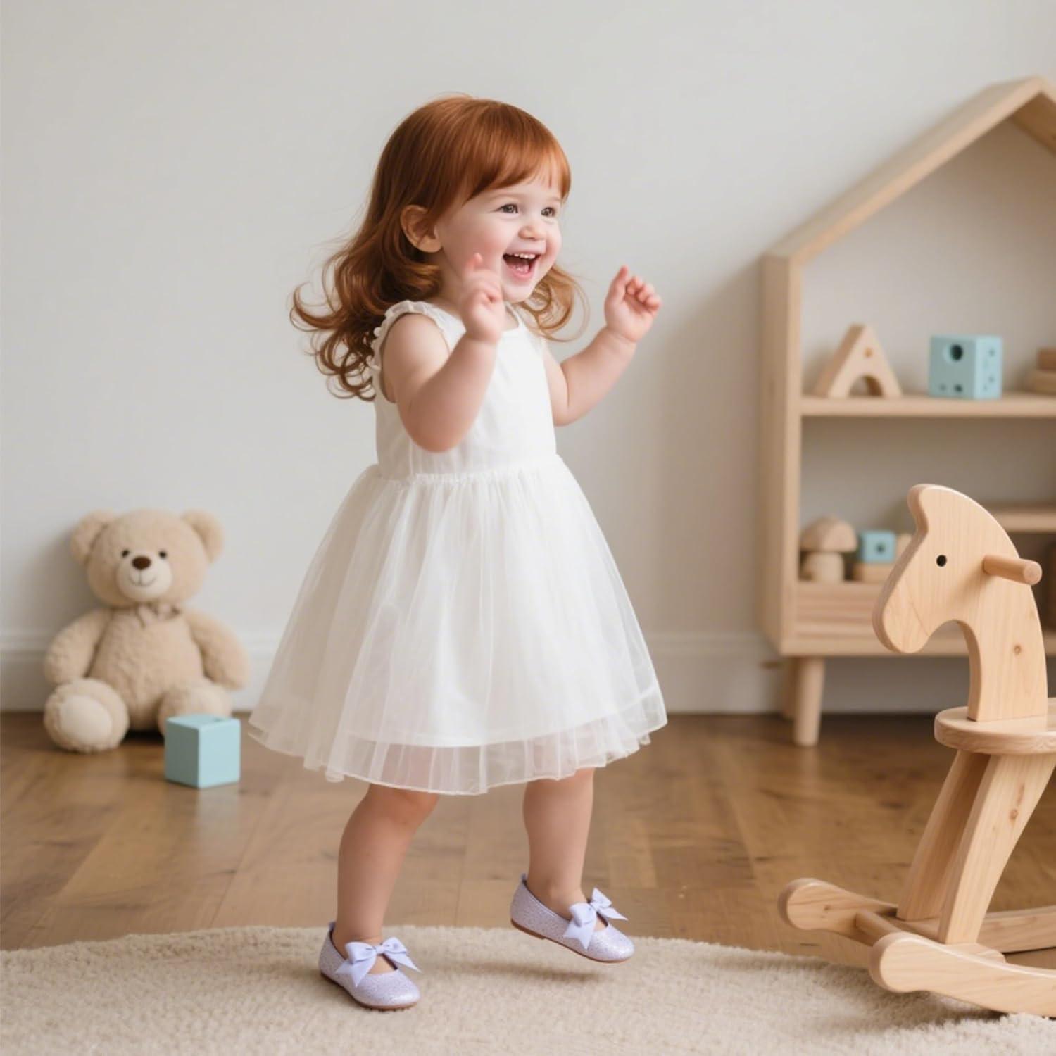 imageKiderence Baby Girls Prewalker Mary Jane Flats Bowknot Princess Dress Shoes InfantToddlerF6681 Purple