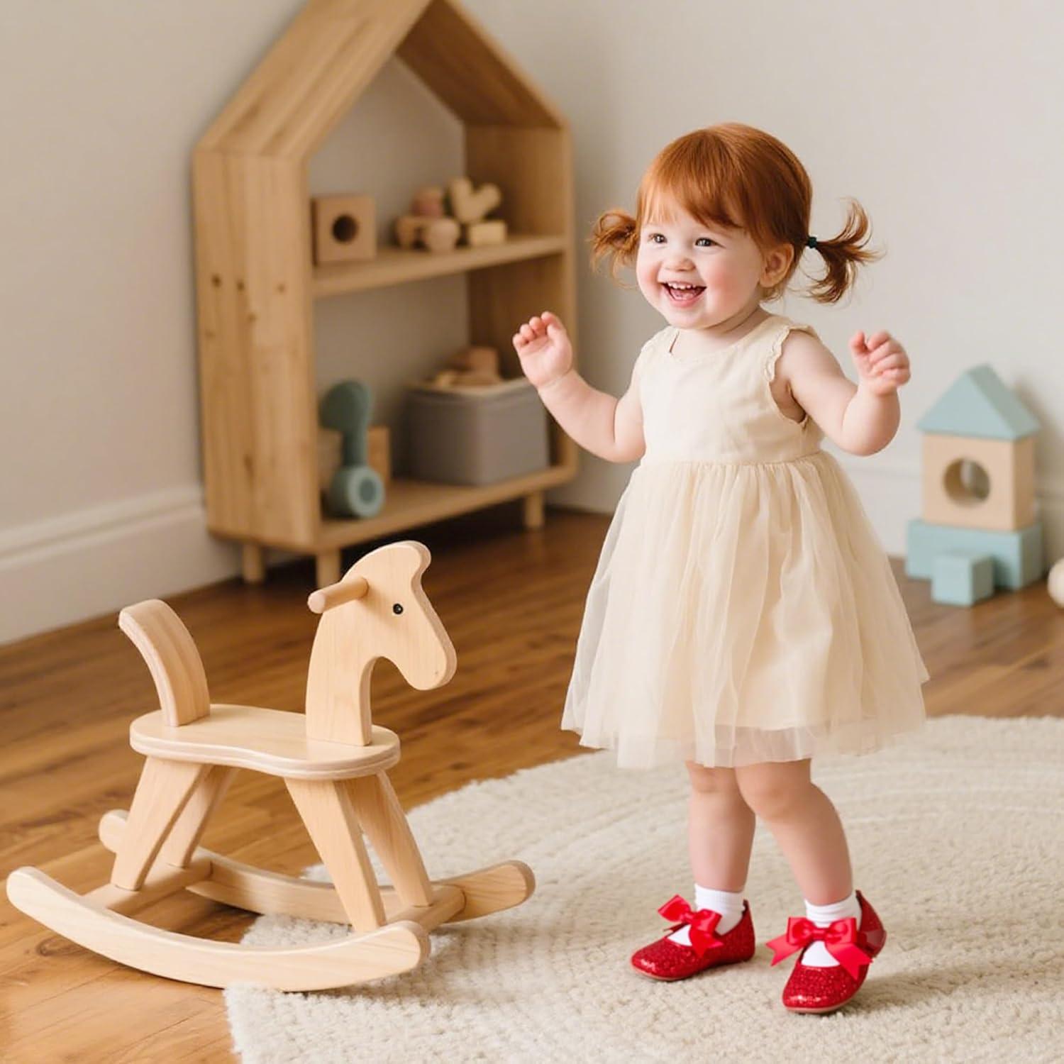 imageKiderence Baby Girls Prewalker Mary Jane Flats Bowknot Princess Dress Shoes InfantToddlerF6681 Red