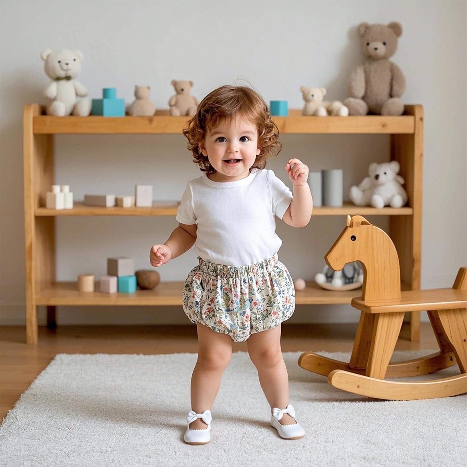 imageKiderence Baby Girls Prewalker Mary Jane Flats Bowknot Princess Dress Shoes InfantToddlerF6682 White