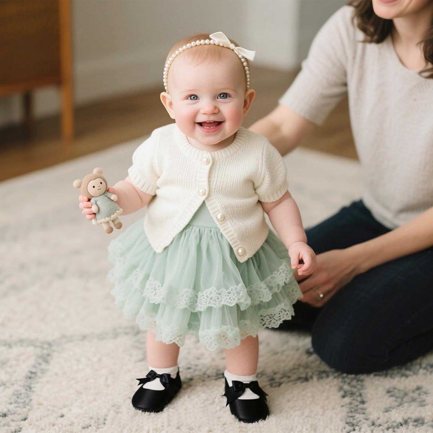 imageKiderence Baby Girls Prewalker Mary Jane Flats Bowknot Princess Dress Shoes InfantToddlerF6684 Black