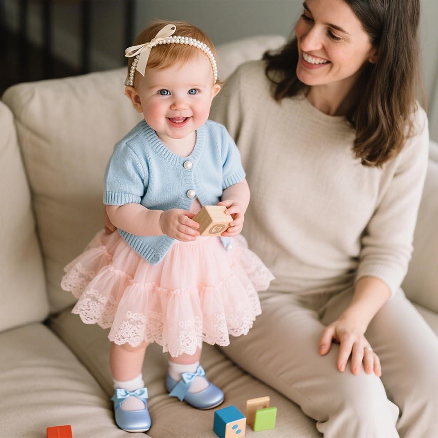 imageKiderence Baby Girls Prewalker Mary Jane Flats Bowknot Princess Dress Shoes InfantToddlerF6684 Blue