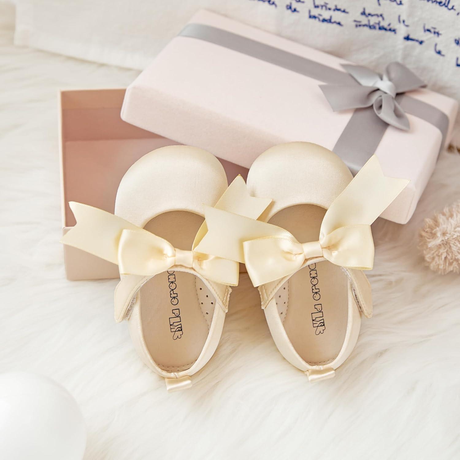 imageKiderence Baby Girls Prewalker Mary Jane Flats Bowknot Princess Dress Shoes InfantToddlerF6684 Gold