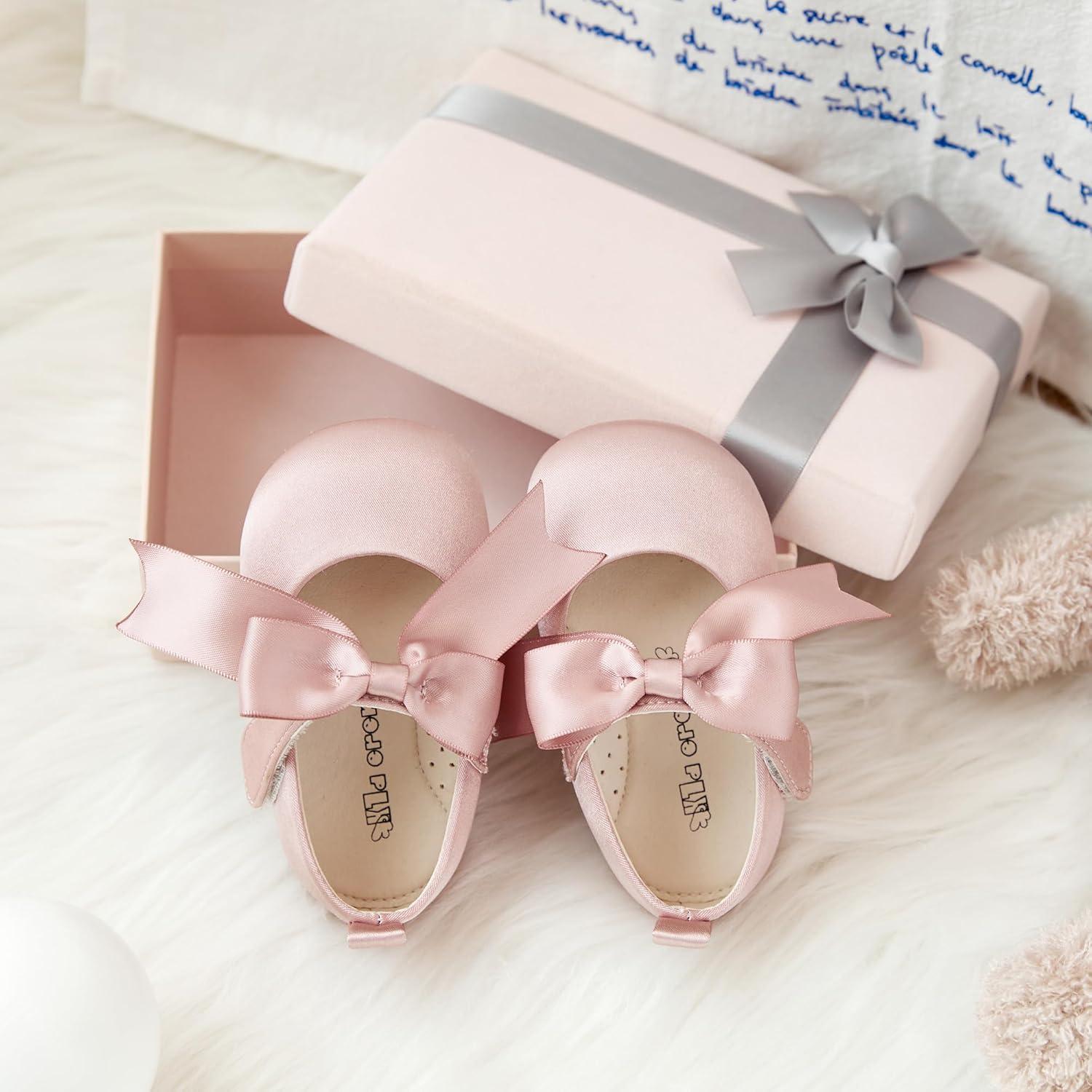 imageKiderence Baby Girls Prewalker Mary Jane Flats Bowknot Princess Dress Shoes InfantToddlerF6684 Pink