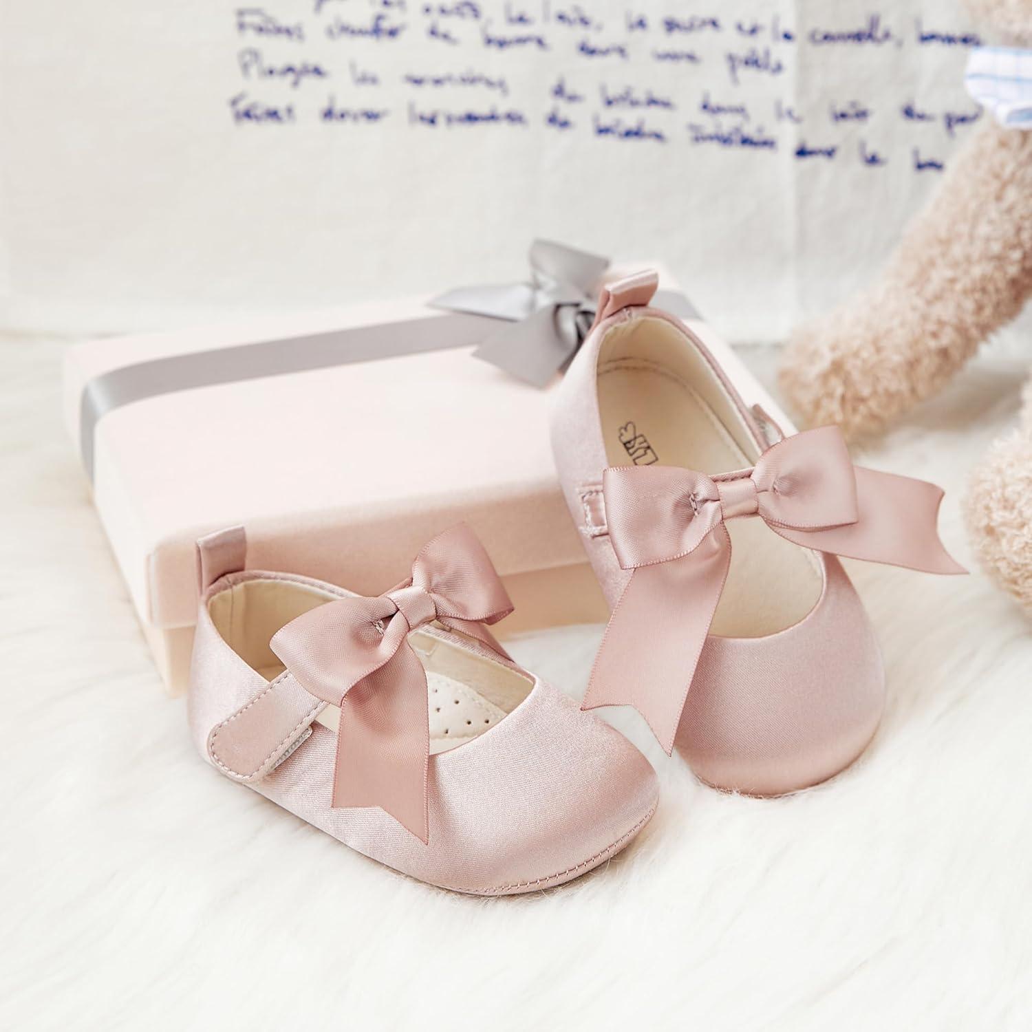 imageKiderence Baby Girls Prewalker Mary Jane Flats Bowknot Princess Dress Shoes InfantToddlerF6684 Pink