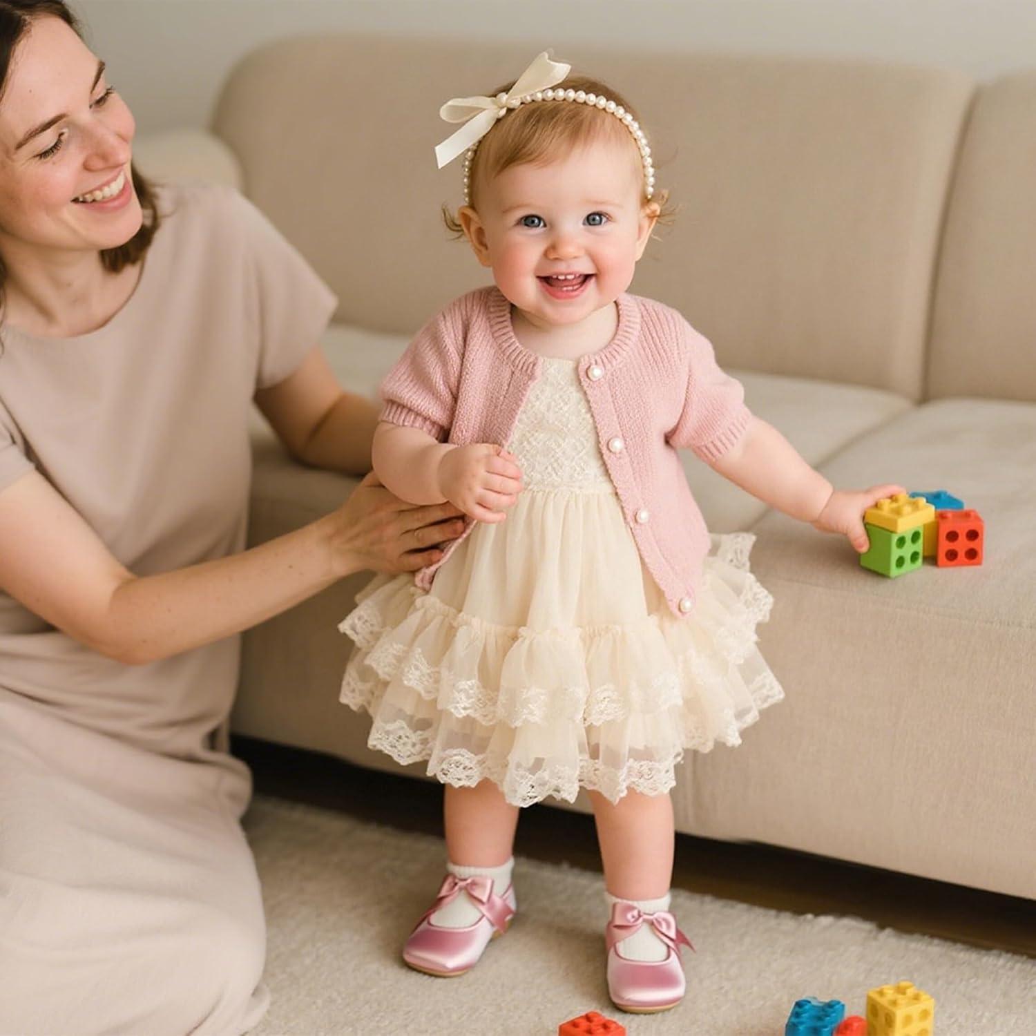 imageKiderence Baby Girls Prewalker Mary Jane Flats Bowknot Princess Dress Shoes InfantToddlerF6684 Pink