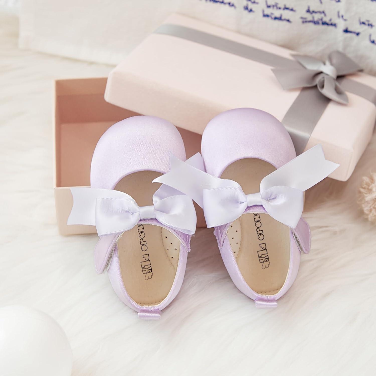 imageKiderence Baby Girls Prewalker Mary Jane Flats Bowknot Princess Dress Shoes InfantToddlerF6684 Purple