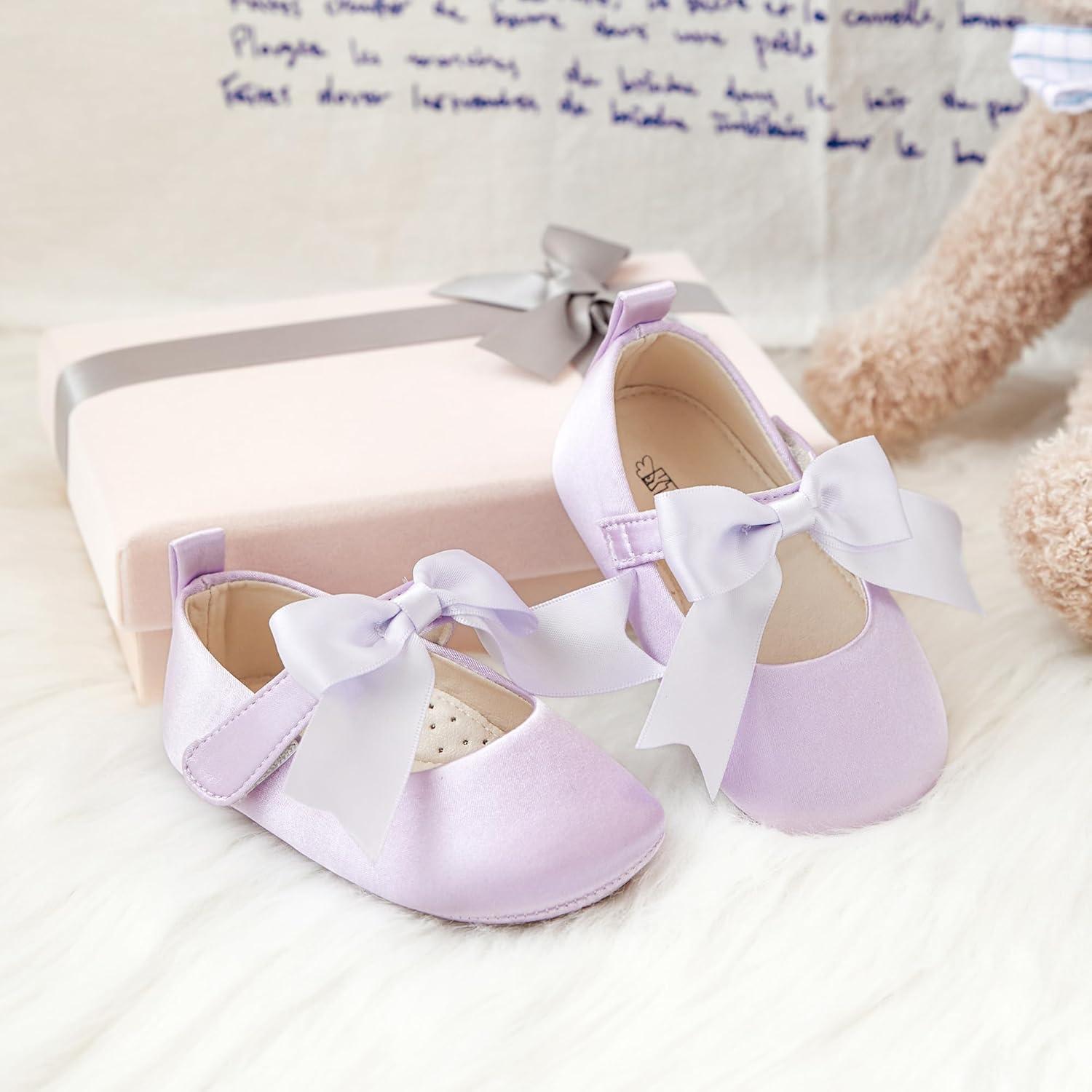imageKiderence Baby Girls Prewalker Mary Jane Flats Bowknot Princess Dress Shoes InfantToddlerF6684 Purple