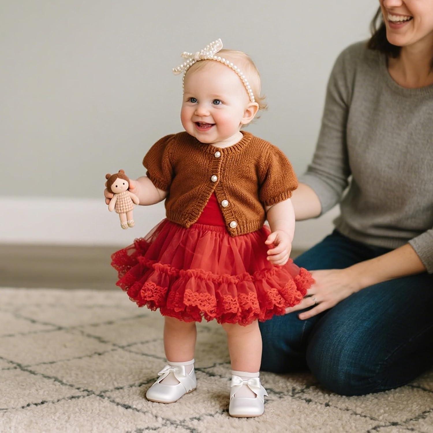 imageKiderence Baby Girls Prewalker Mary Jane Flats Bowknot Princess Dress Shoes InfantToddlerF6684 White