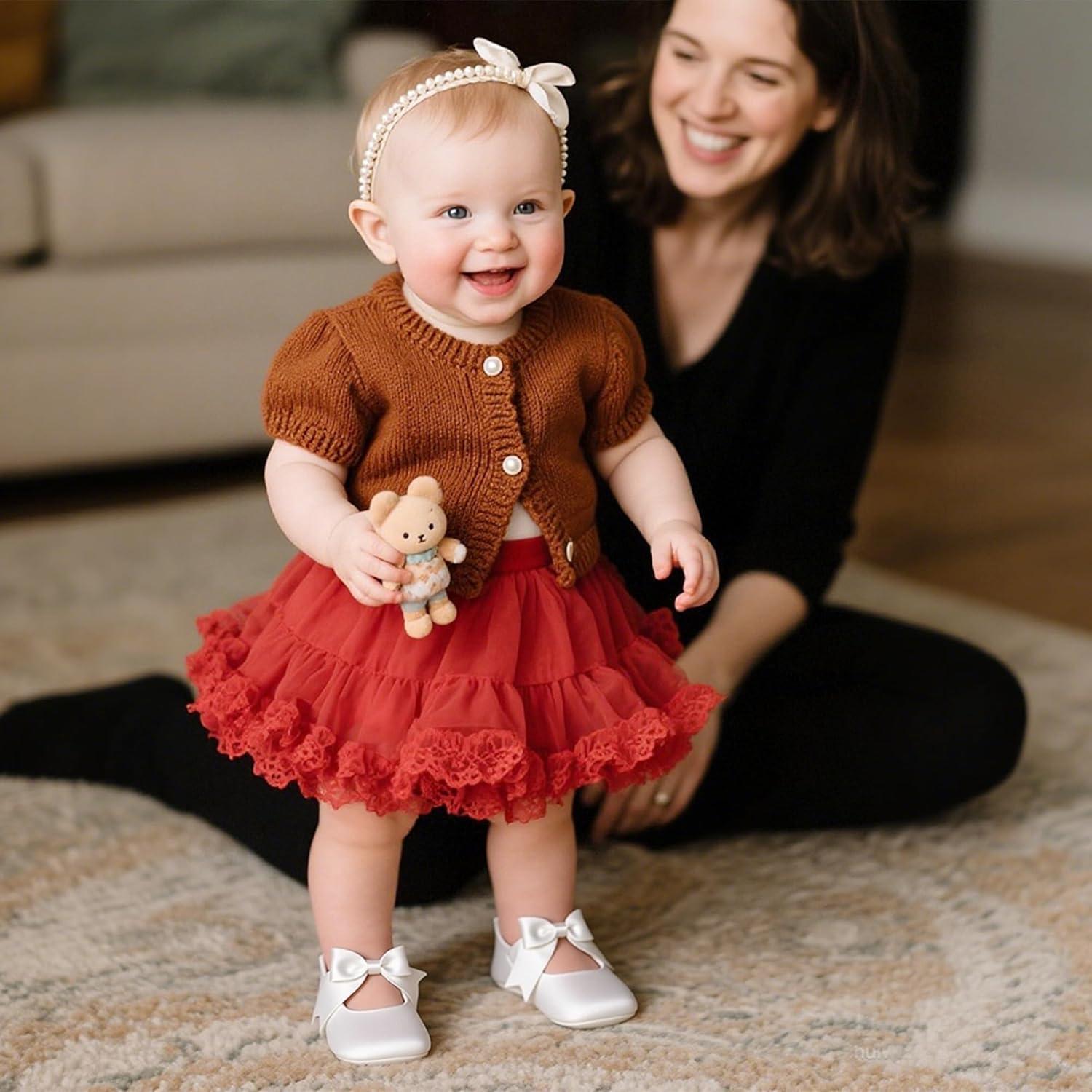 imageKiderence Baby Girls Prewalker Mary Jane Flats Bowknot Princess Dress Shoes InfantToddlerF6684 White