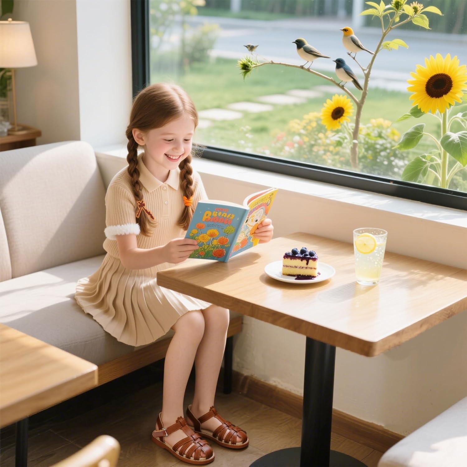 imageKiderence Toddler Girls Sandals Little Girls Kids Summer Shoes Toddler Sandals9733 Brown