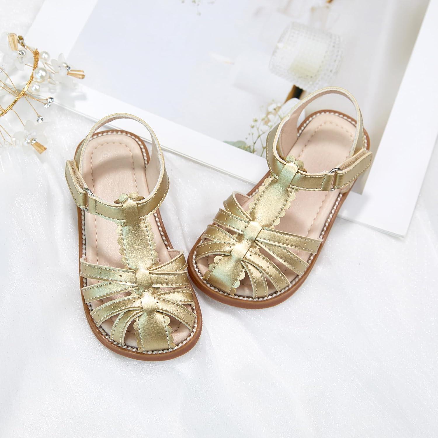 imageKiderence Toddler Girls Sandals Little Girls Kids Summer Shoes Toddler Sandals9733 Gold