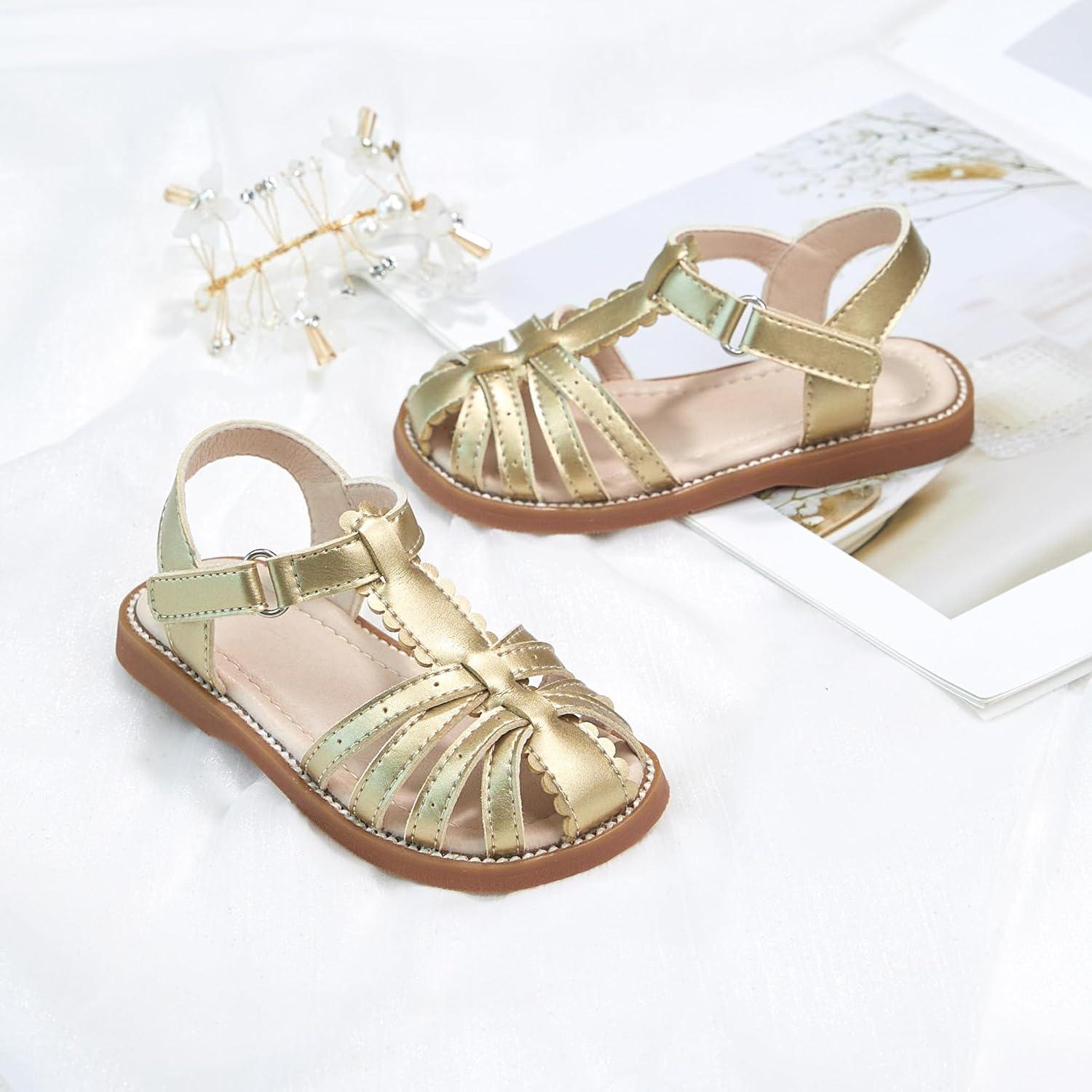 imageKiderence Toddler Girls Sandals Little Girls Kids Summer Shoes Toddler Sandals9733 Gold