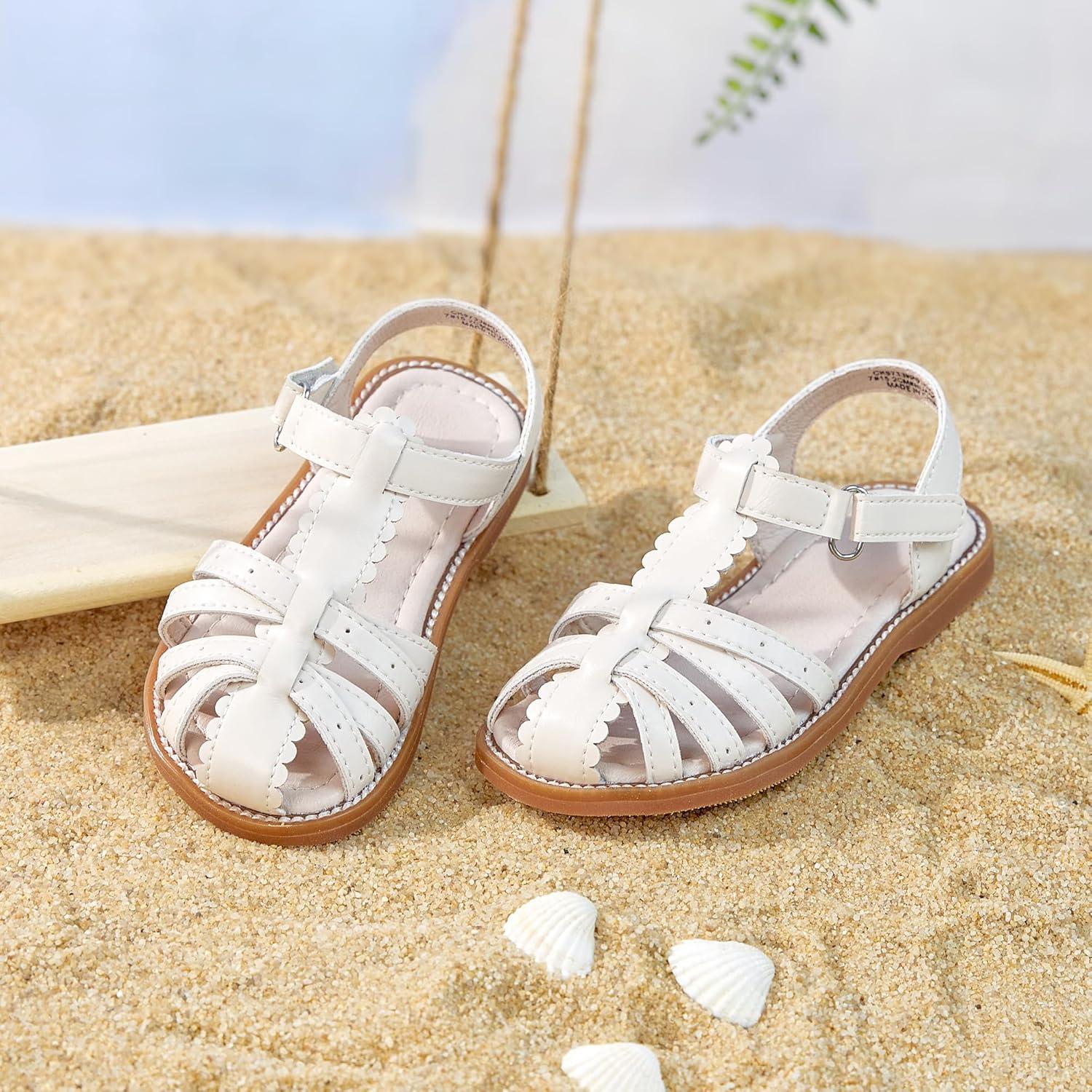 imageKiderence Toddler Girls Sandals Little Girls Kids Summer Shoes Toddler Sandals9733 White