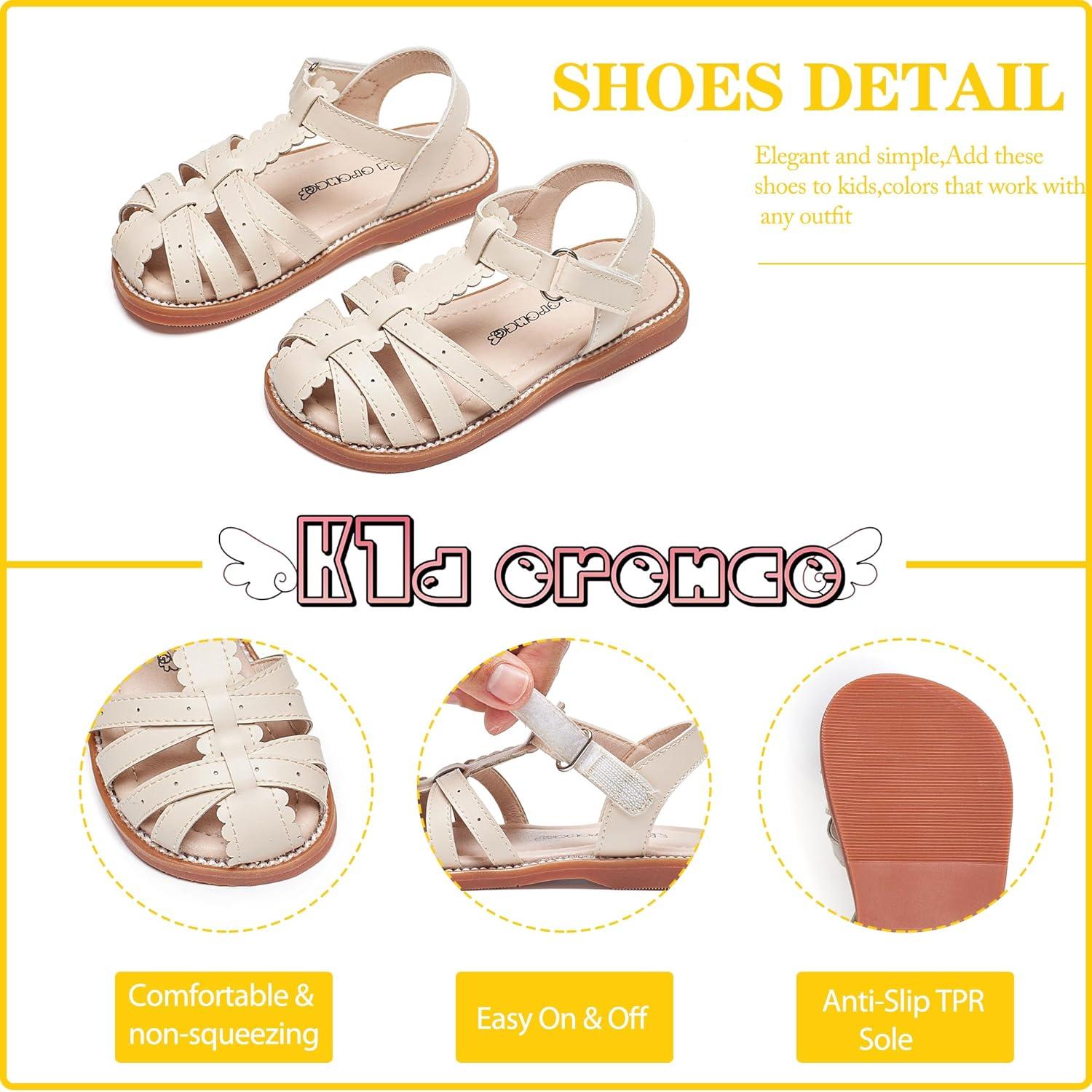 imageKiderence Toddler Girls Sandals Little Girls Kids Summer Shoes Toddler Sandals9733 White