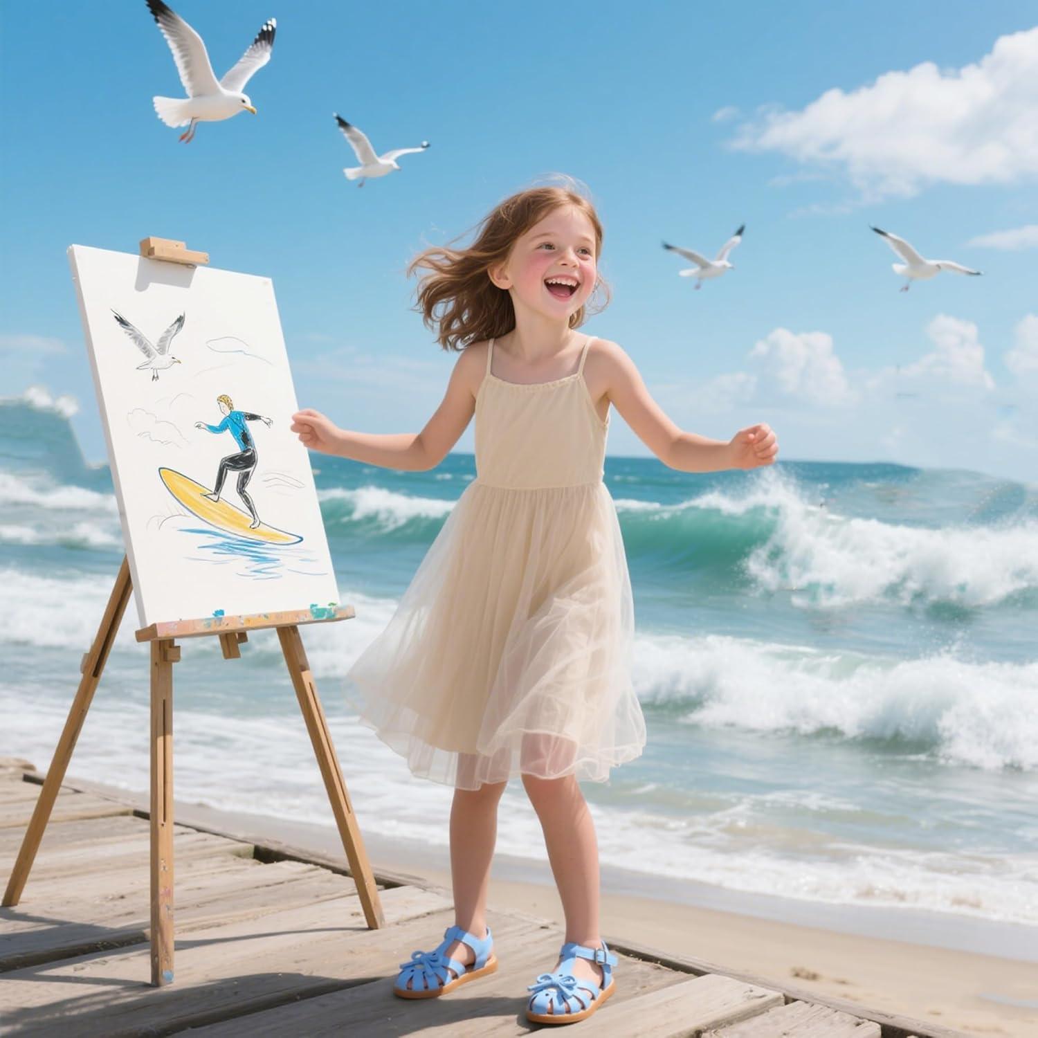 imageKiderence Toddler Girls Sandals Little Girls Kids Summer Shoes Toddler SandalsCk521 Blue