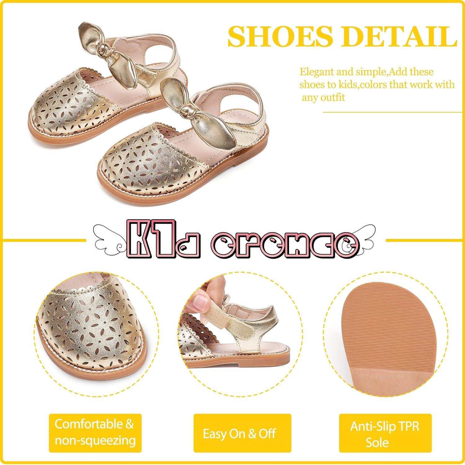 imageKiderence Toddler Girls Sandals Little Girls Kids Summer Shoes Toddler SandalsCk522 Gold