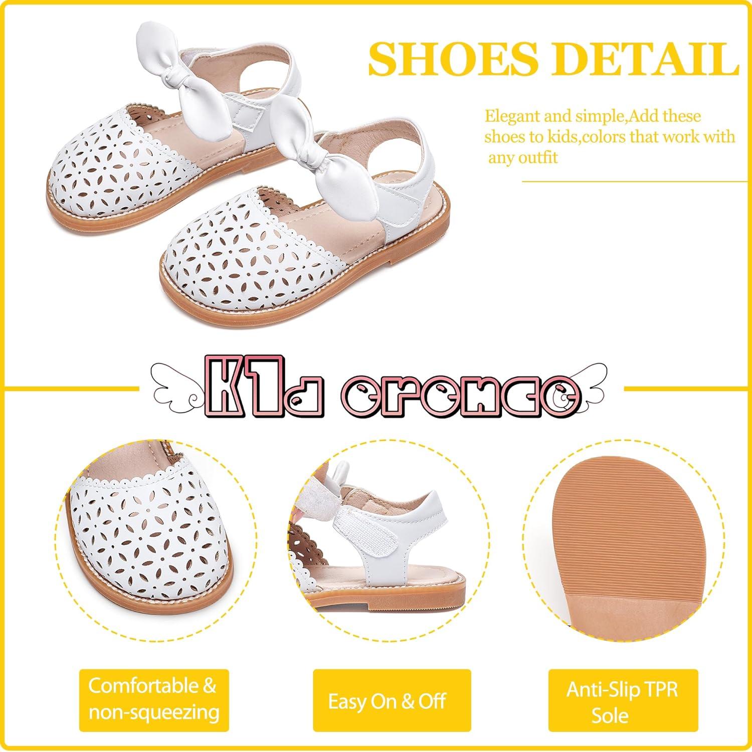 imageKiderence Toddler Girls Sandals Little Girls Kids Summer Shoes Toddler SandalsCk522 White