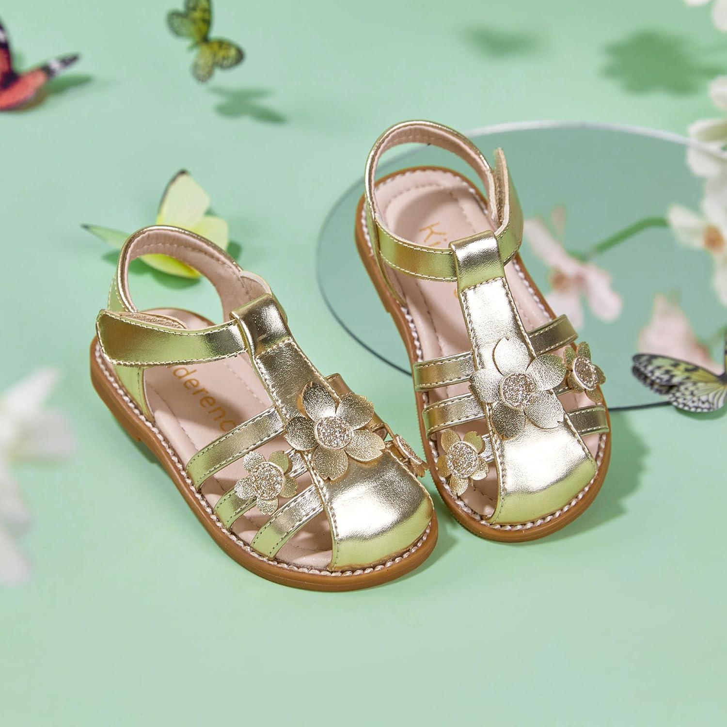 imageKiderence Toddler Girls Sandals Little Girls Kids Summer Shoes Toddler SandalsCk531 Gold