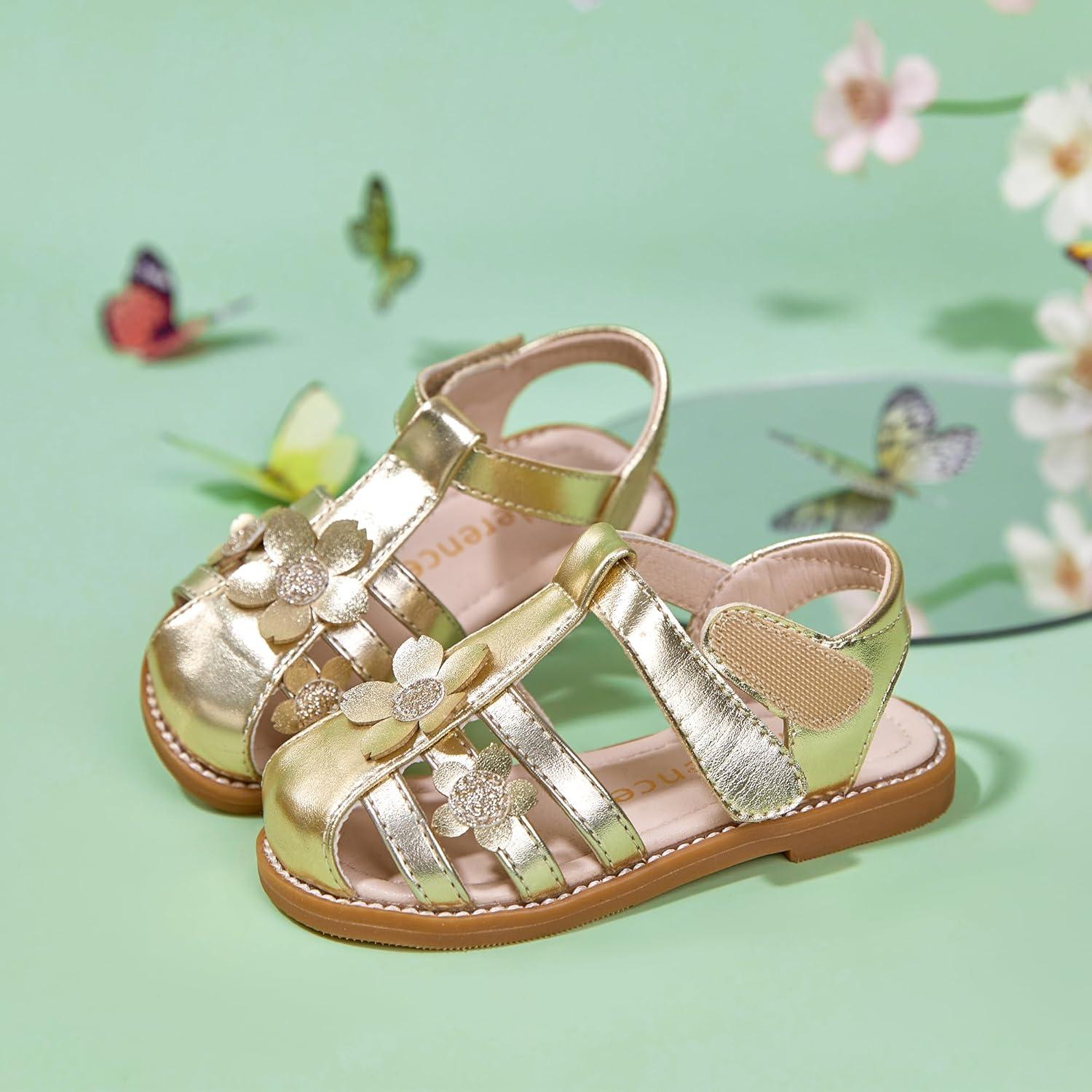 imageKiderence Toddler Girls Sandals Little Girls Kids Summer Shoes Toddler SandalsCk531 Gold