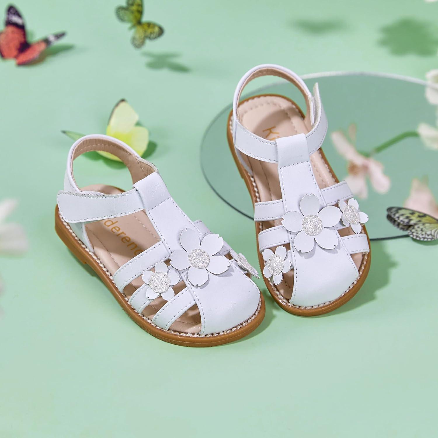 imageKiderence Toddler Girls Sandals Little Girls Kids Summer Shoes Toddler SandalsCk531 White