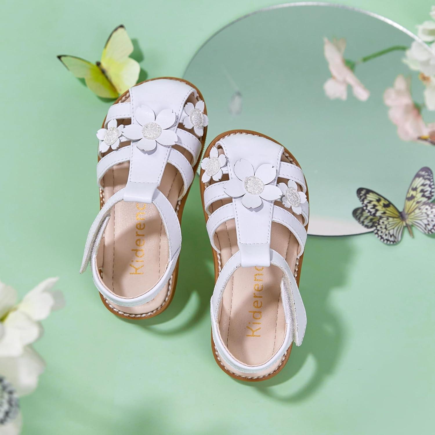 imageKiderence Toddler Girls Sandals Little Girls Kids Summer Shoes Toddler SandalsCk531 White