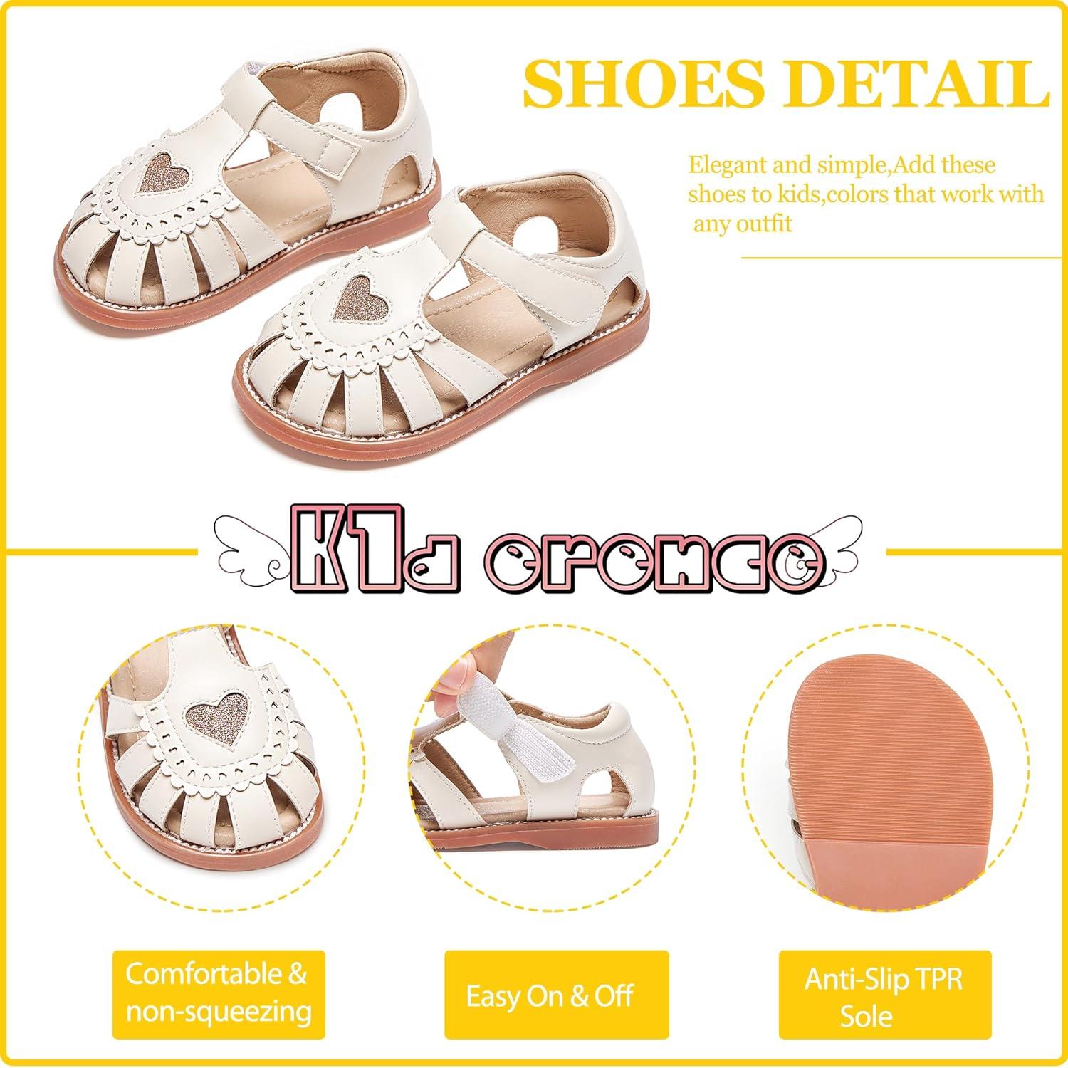 imageKiderence Toddler Girls Sandals Little Girls Kids Summer Shoes Toddler SandalsCk534 Offwhite