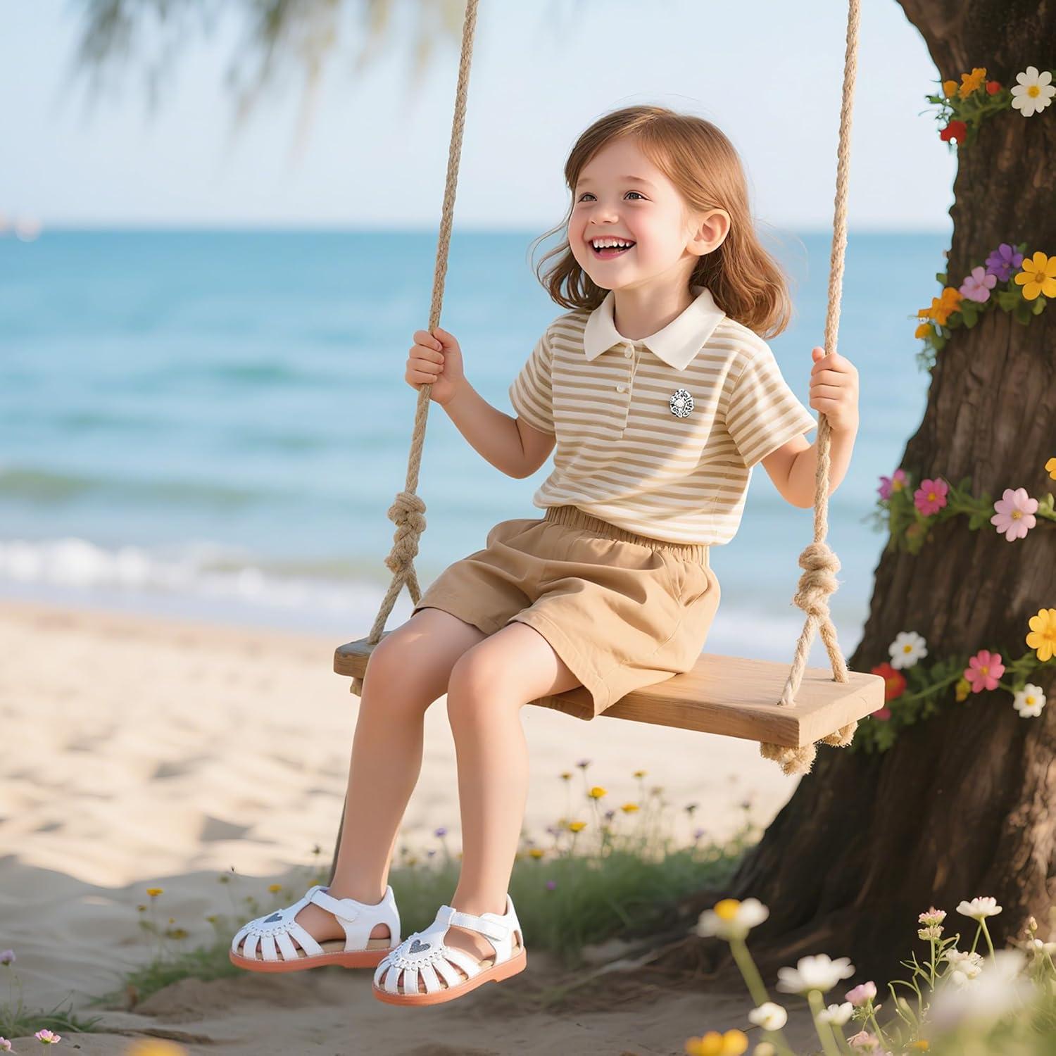 imageKiderence Toddler Girls Sandals Little Girls Kids Summer Shoes Toddler SandalsCk534 White