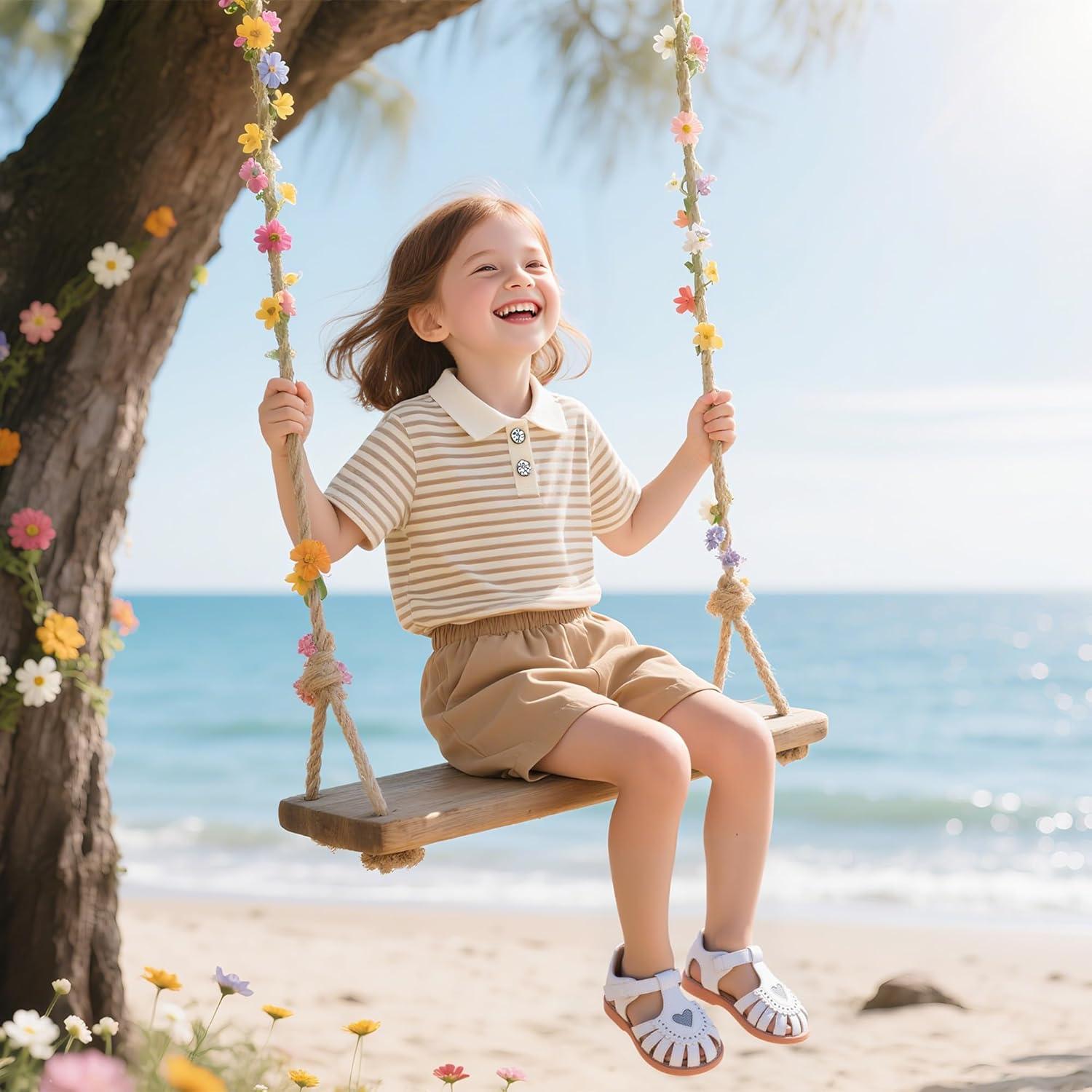 imageKiderence Toddler Girls Sandals Little Girls Kids Summer Shoes Toddler SandalsCk534 White