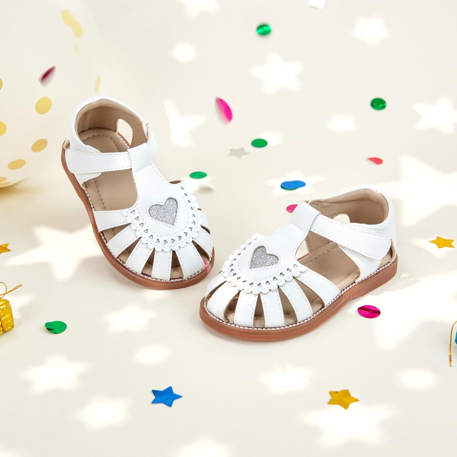 imageKiderence Toddler Girls Sandals Little Girls Kids Summer Shoes Toddler SandalsCk534 White