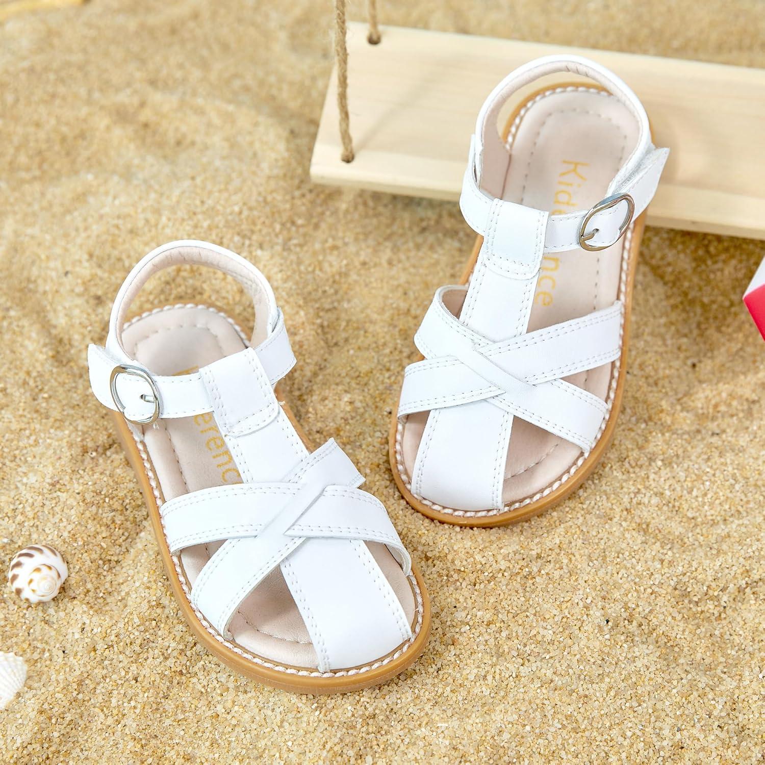 imageKiderence Toddler Girls Sandals Little Girls Kids Summer Shoes Toddler SandalsCk934 White