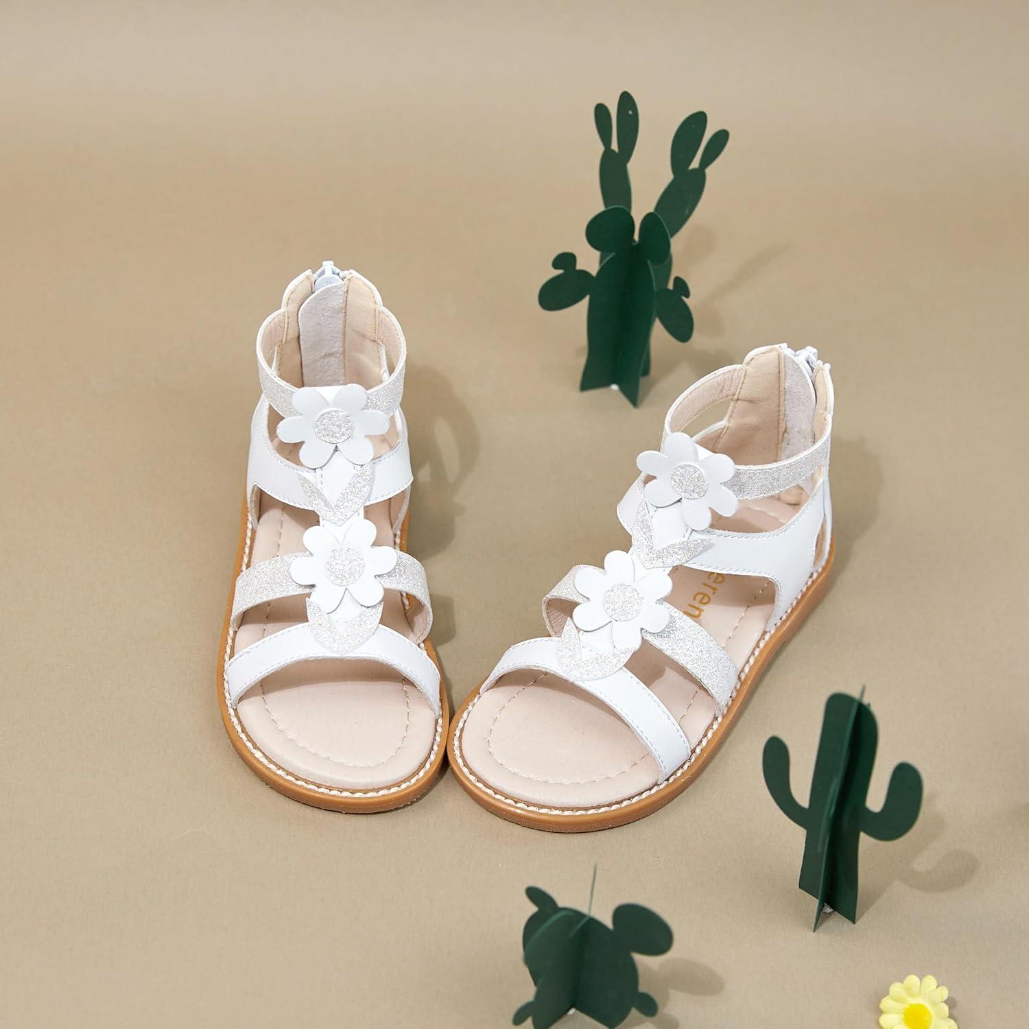 imageKiderence Toddler Girls Sandals Little Girls Kids Summer Shoes Toddler SandalsCk936 White