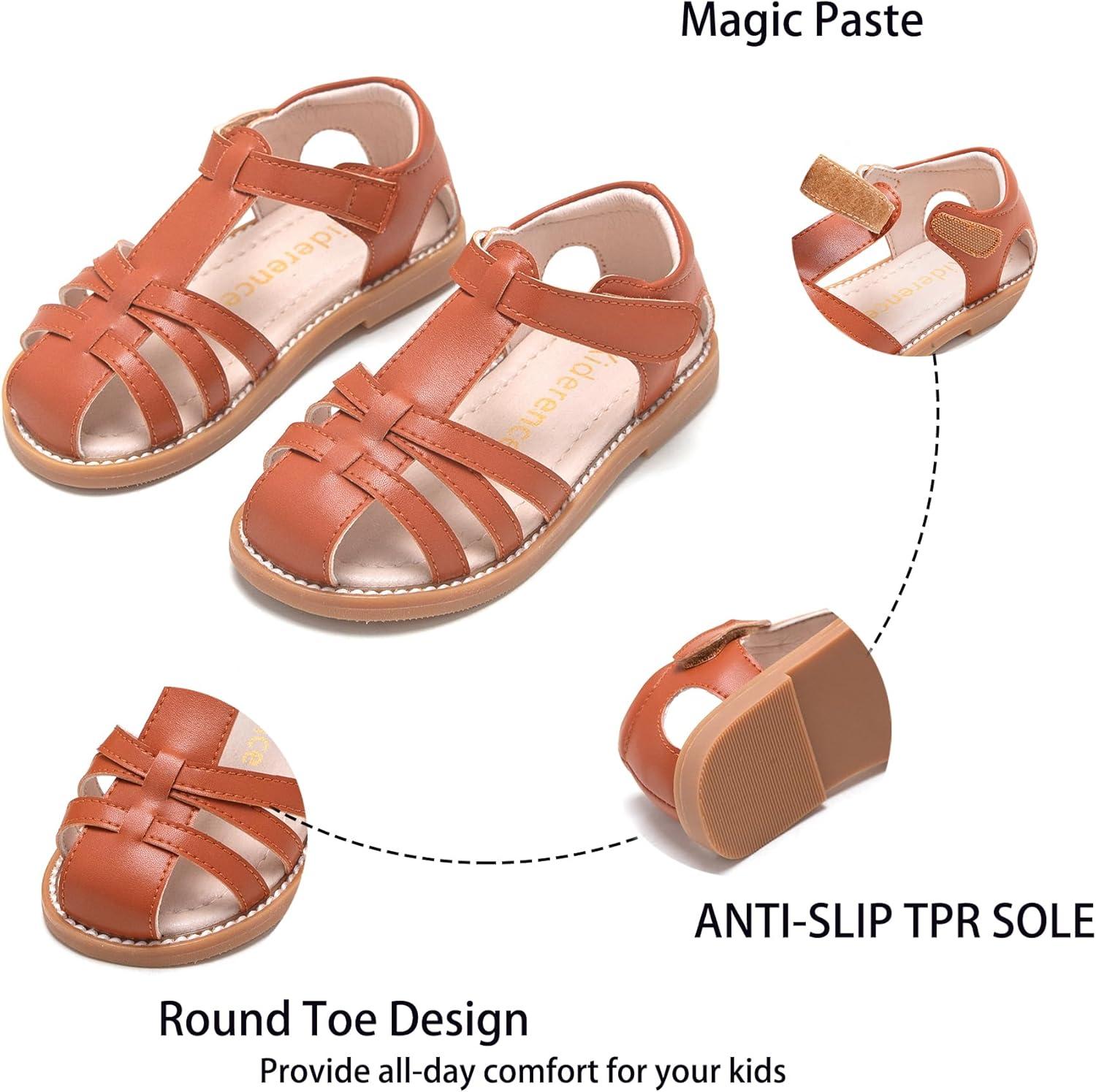 imageKiderence Toddler Girls Sandals Little Girls Kids Summer Shoes Toddler SandalsCk938 Brown