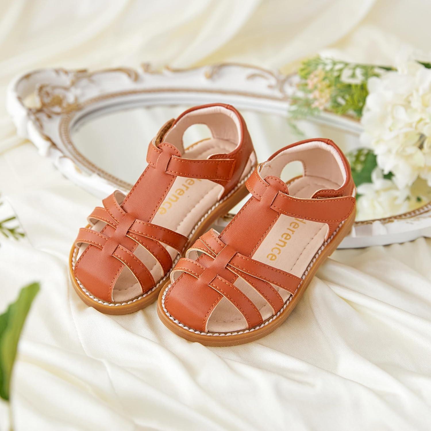 imageKiderence Toddler Girls Sandals Little Girls Kids Summer Shoes Toddler SandalsCk938 Brown