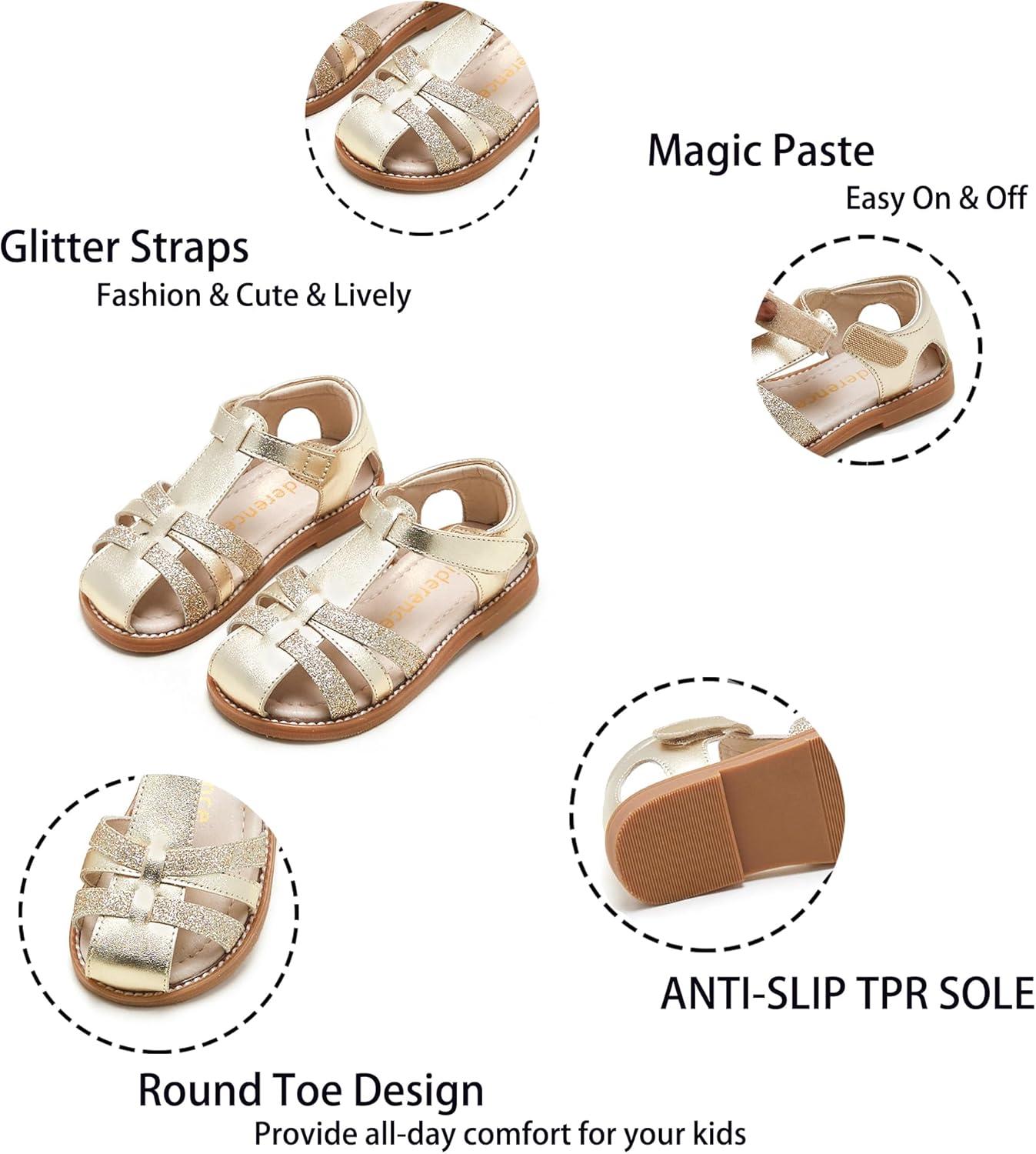 imageKiderence Toddler Girls Sandals Little Girls Kids Summer Shoes Toddler SandalsCk938 Gold