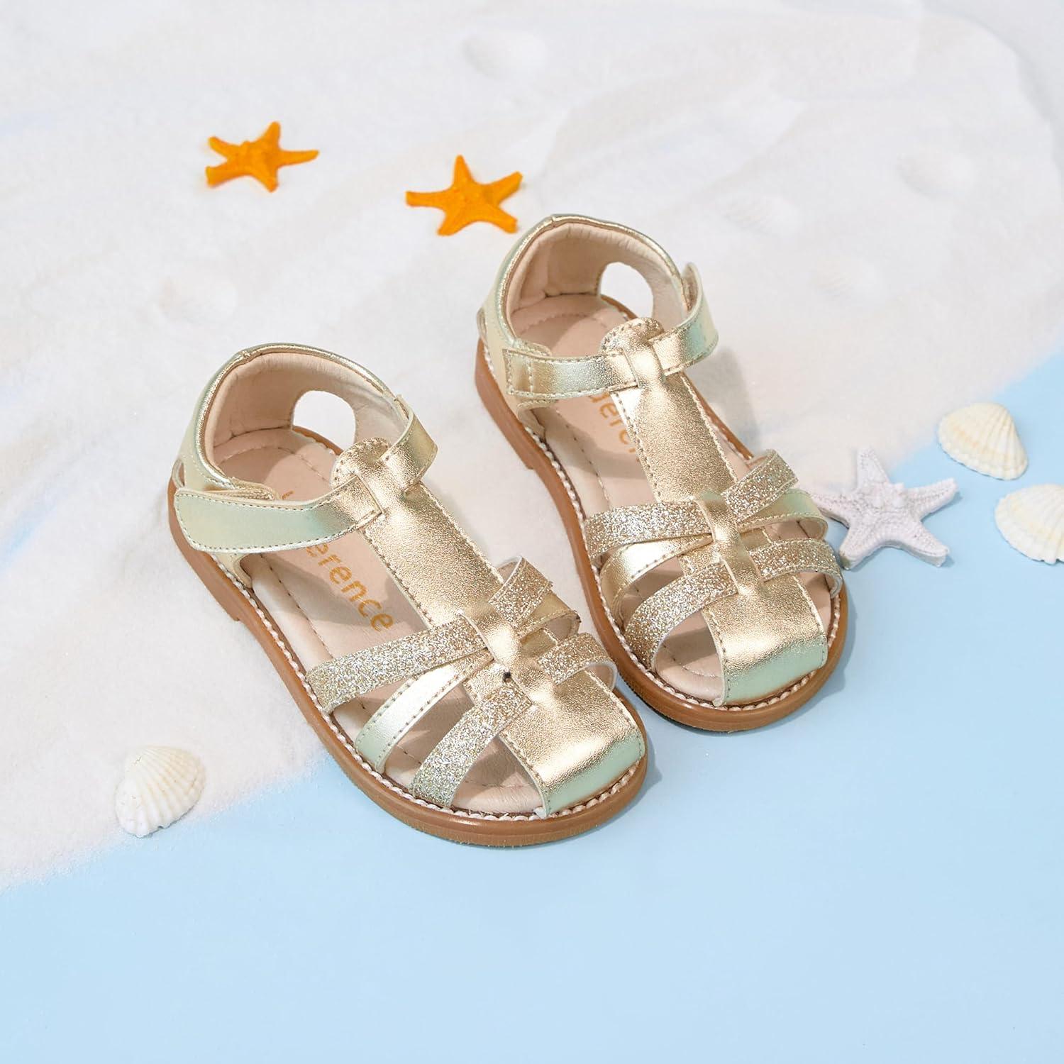 imageKiderence Toddler Girls Sandals Little Girls Kids Summer Shoes Toddler SandalsCk938 Gold