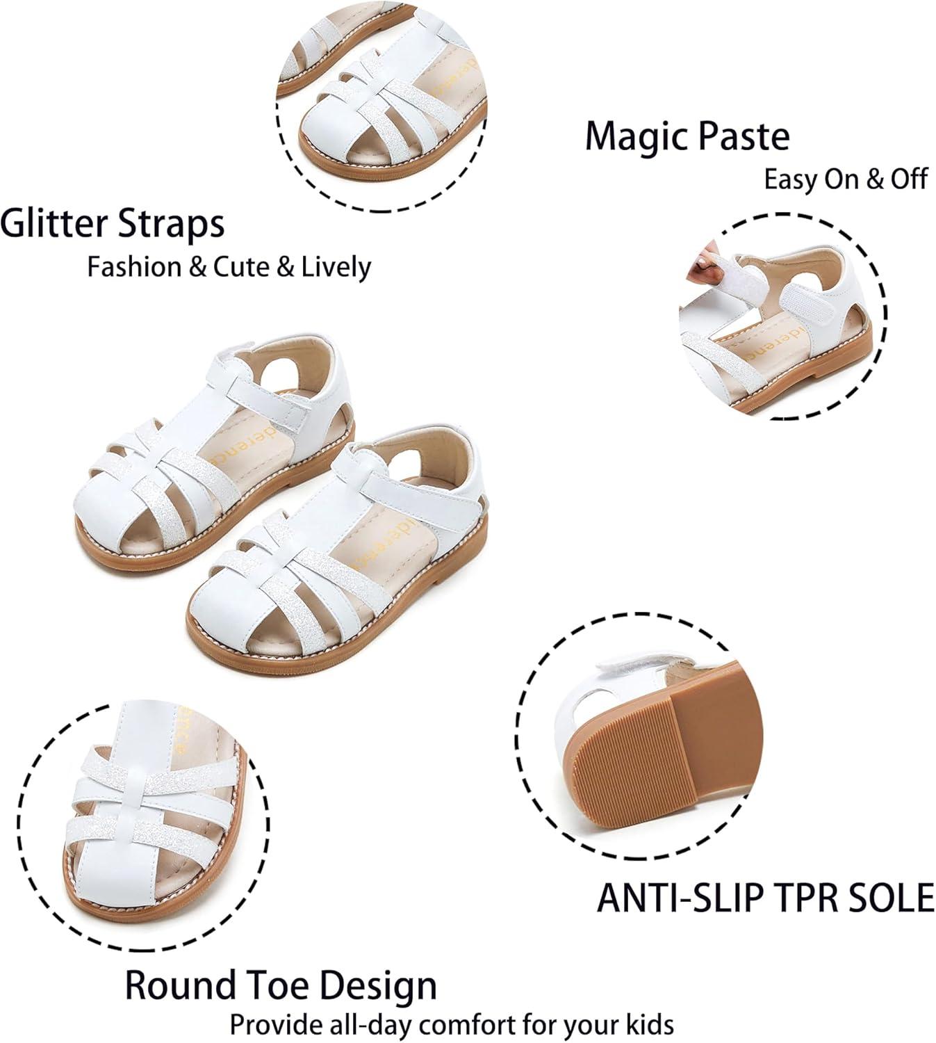 imageKiderence Toddler Girls Sandals Little Girls Kids Summer Shoes Toddler SandalsCk938 White