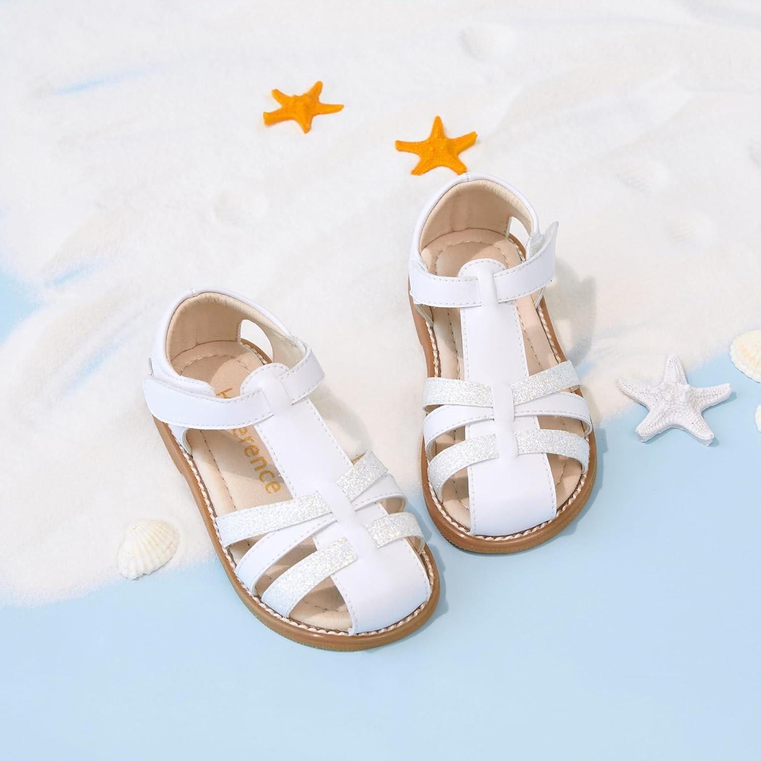 imageKiderence Toddler Girls Sandals Little Girls Kids Summer Shoes Toddler SandalsCk938 White