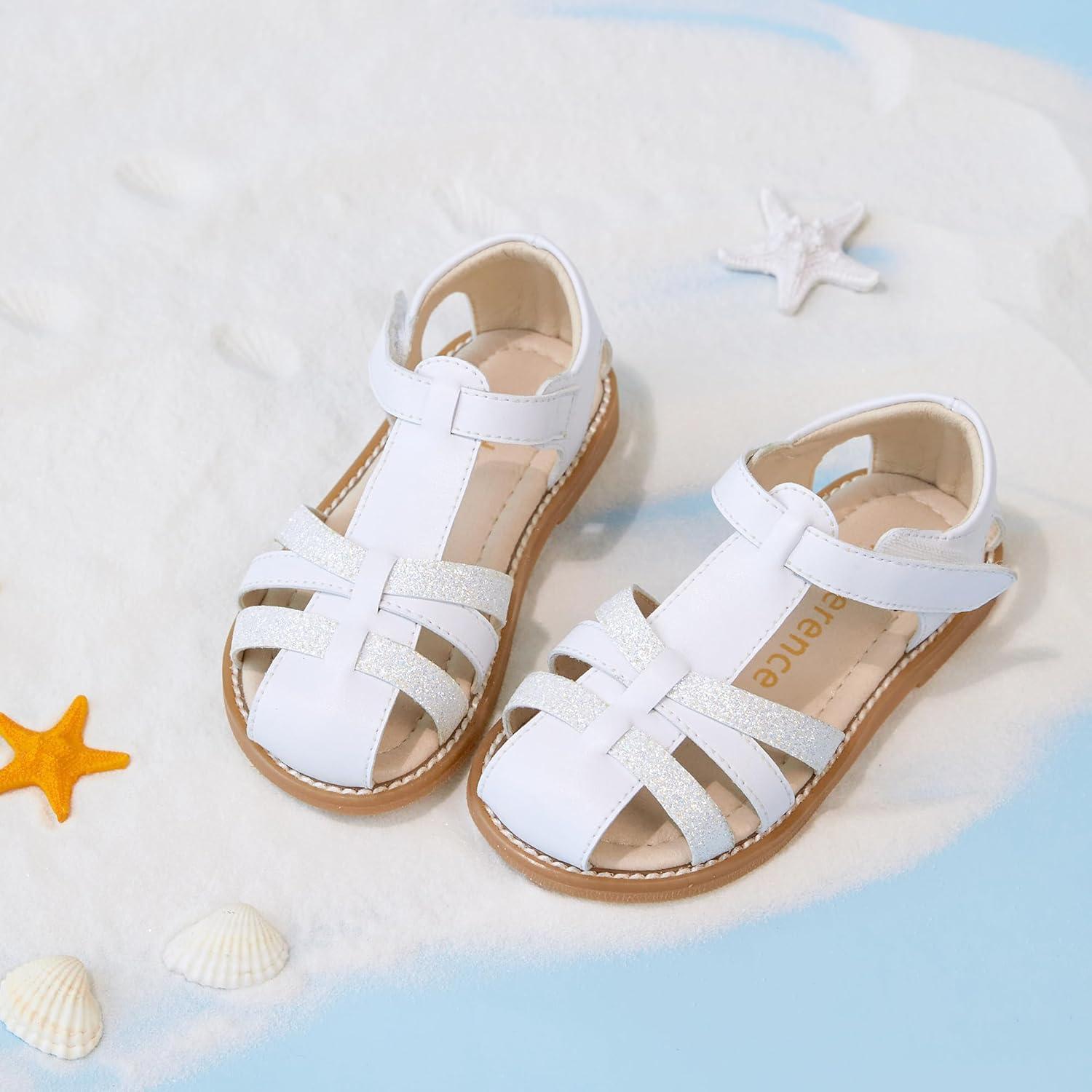 imageKiderence Toddler Girls Sandals Little Girls Kids Summer Shoes Toddler SandalsCk938 White