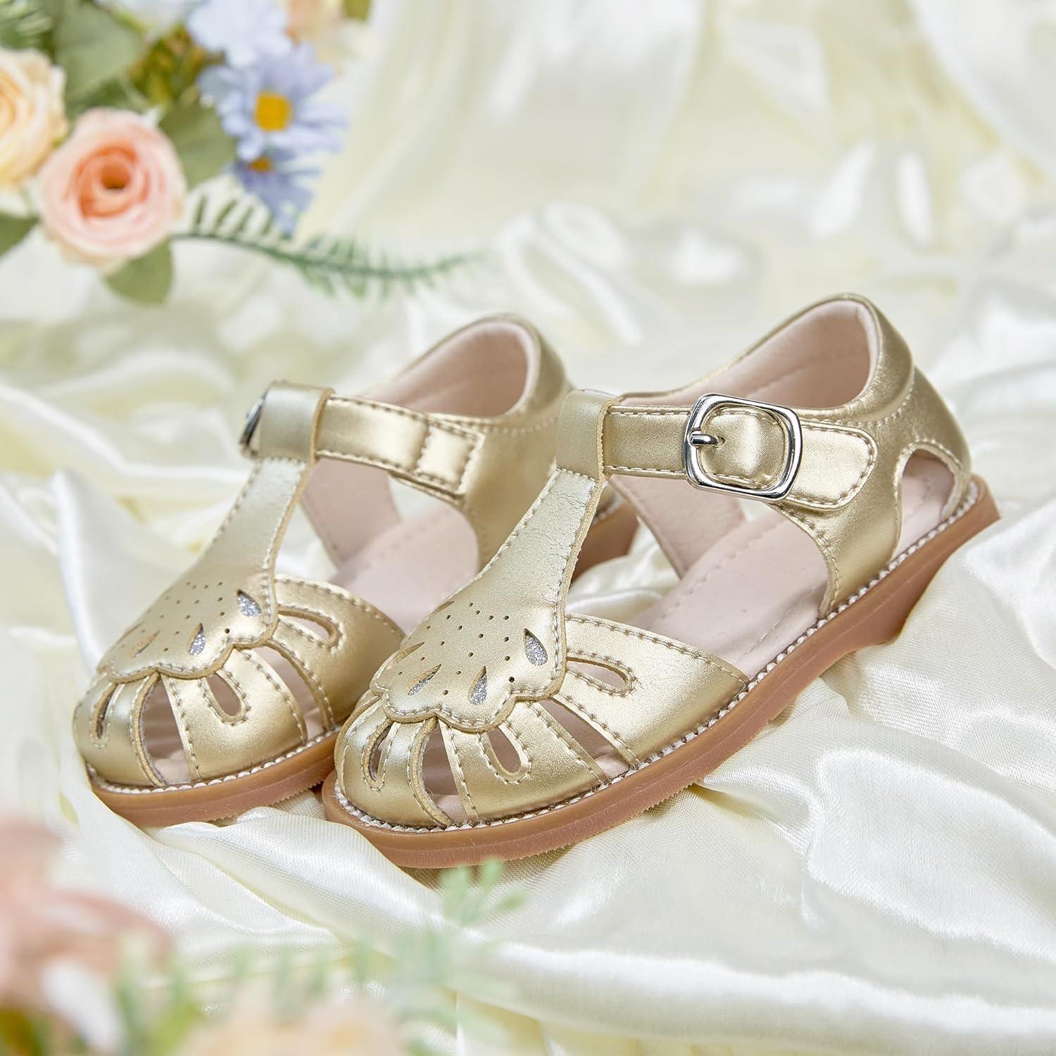 imageKiderence Toddler Girls Sandals Little Girls Kids Summer Shoes Toddler SandalsCk954 Gold